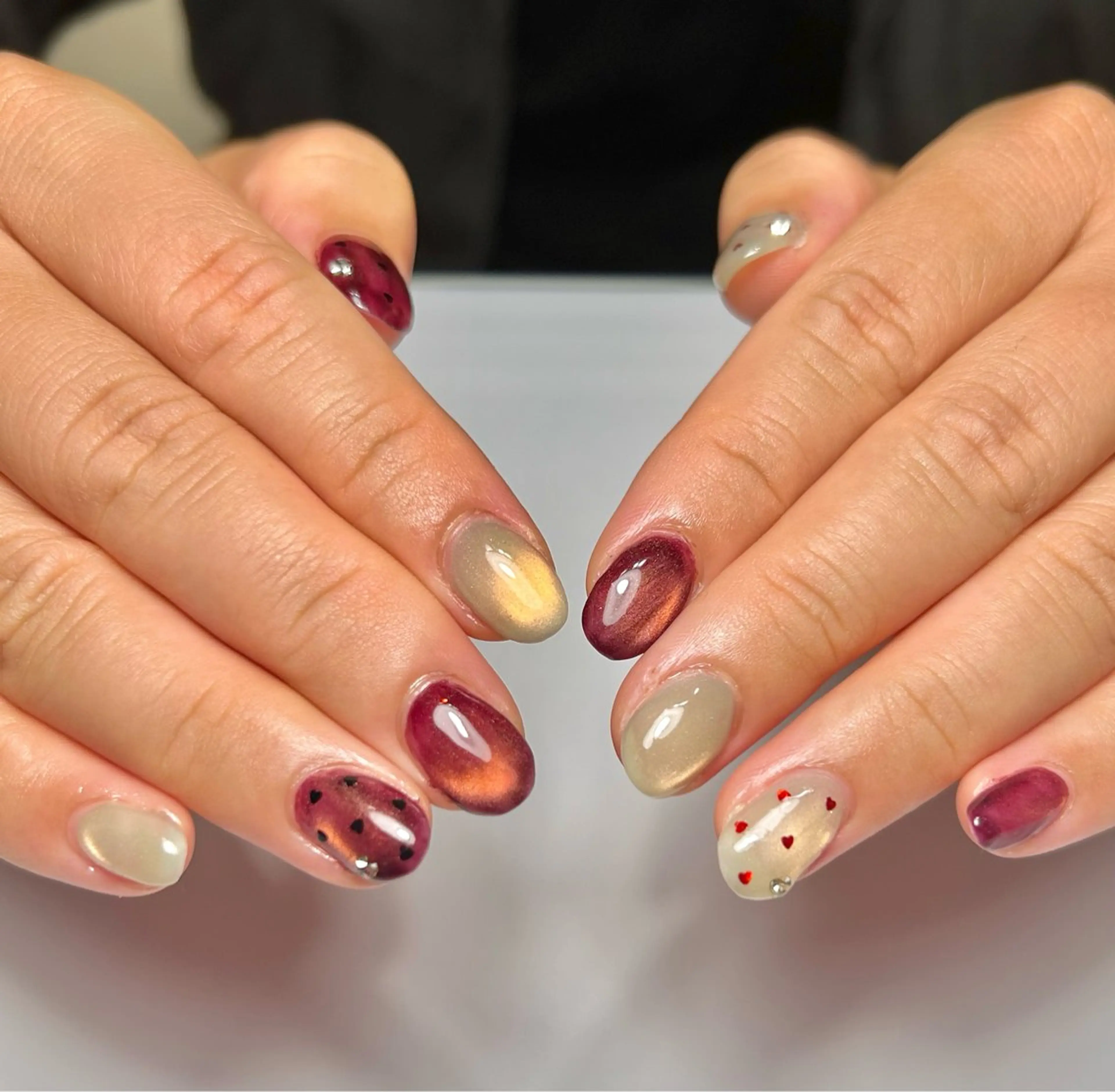ネイル マグネットネイル ワンホンネイル nail salon Cuoréのネイルデザイン