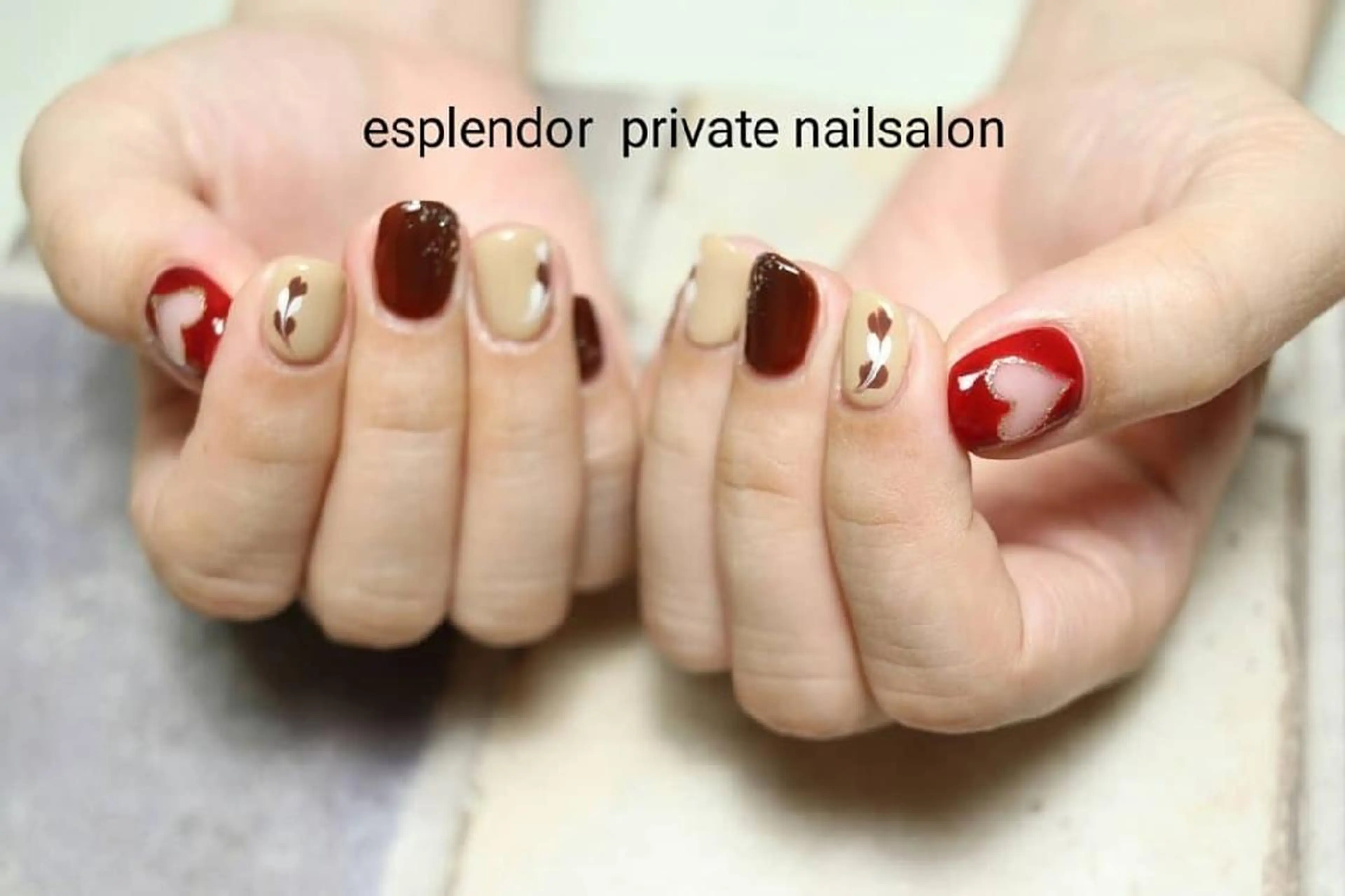 ネイル ハート バレンタイン esplendor  小野寺のネイルデザイン