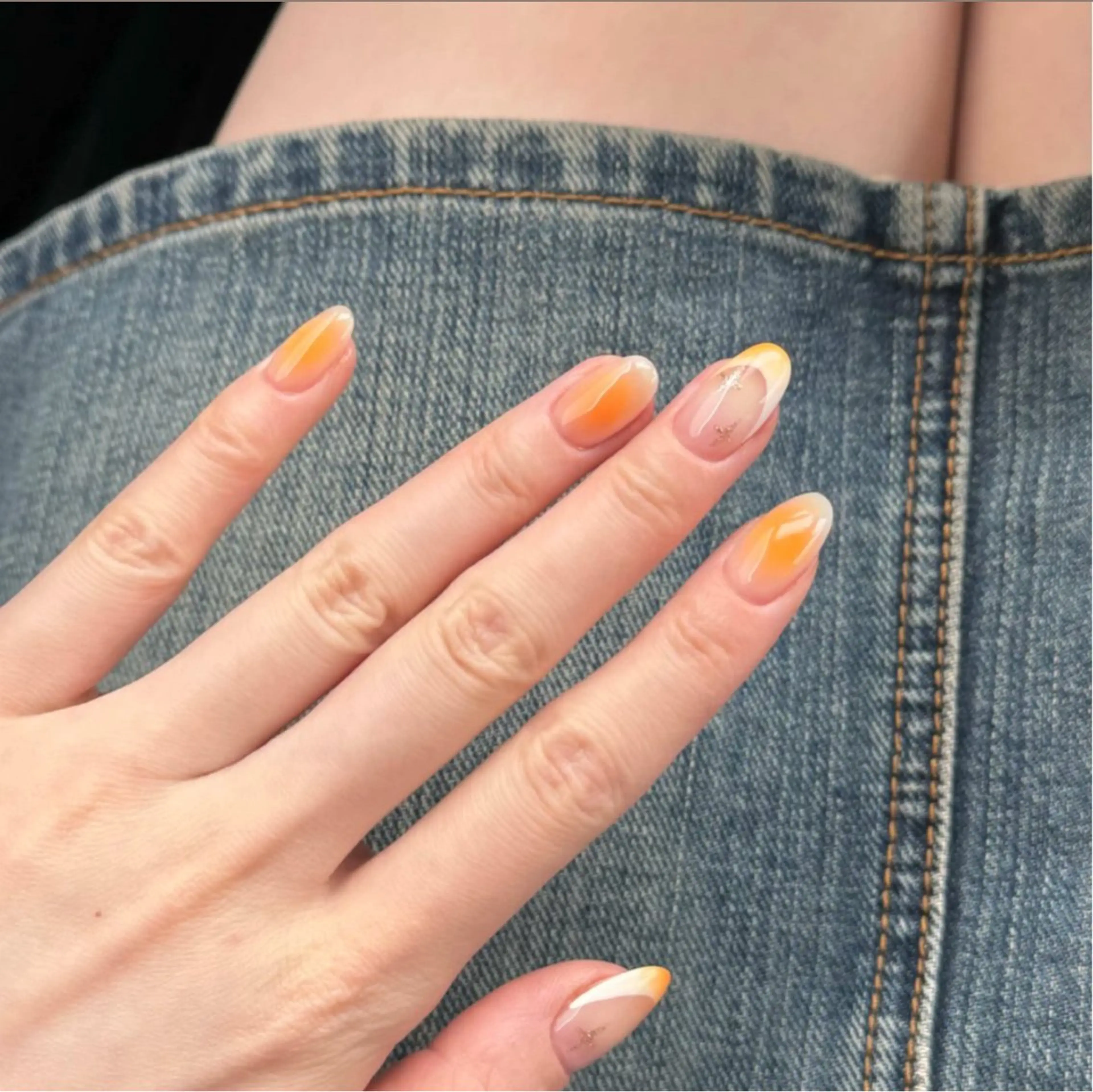 ネイル アートネイル オーロラネイル チークネイル フレンチネイル ガラスフレンチ ハンドネイル 🎀🎀YooLi Nail Salonのネイルデザイン