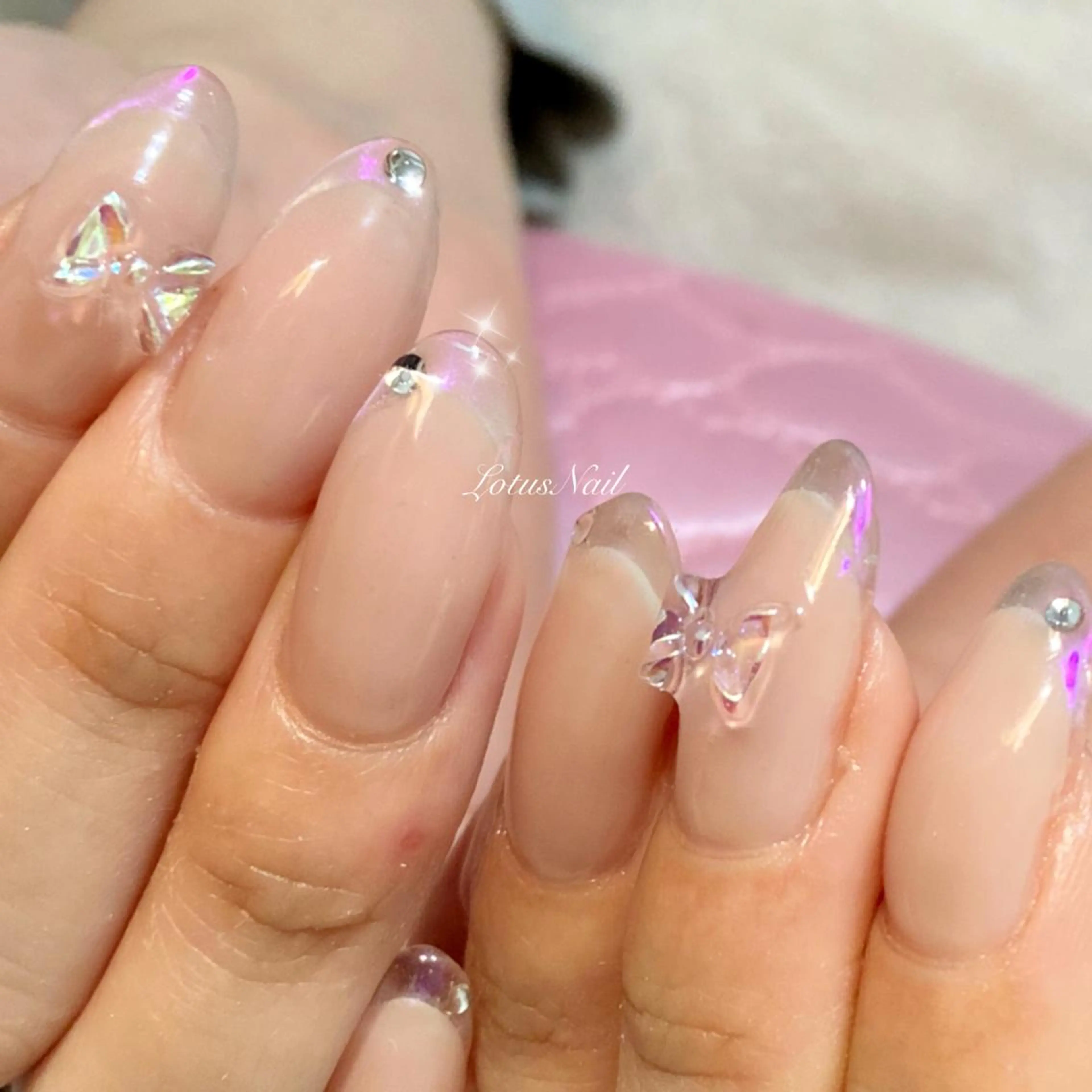 ネイル 長さ出し ワンカラーネイル ハンドネイル Lotus Nailのネイルデザイン