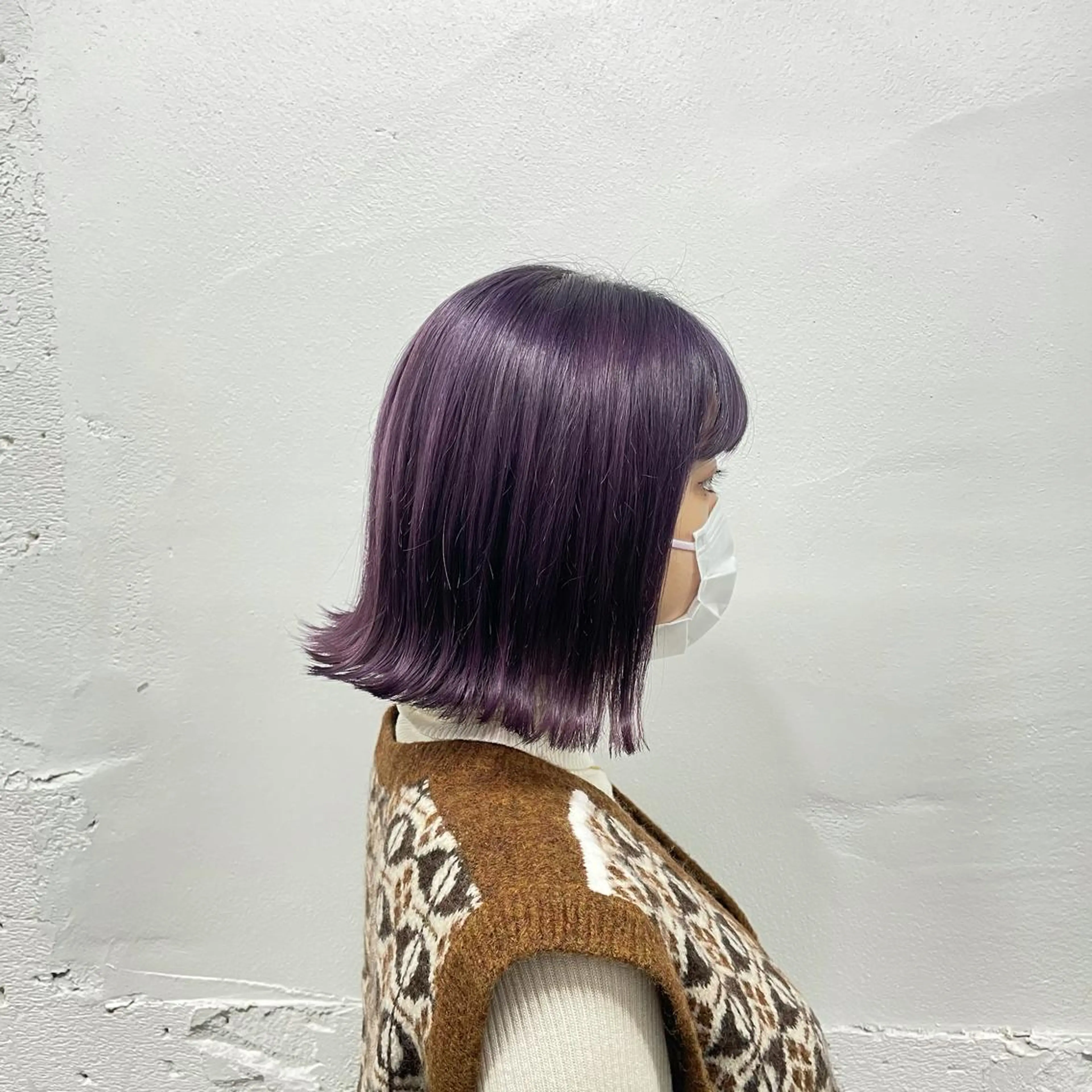 ミディアム カラー シールエクステ バレイヤージュ ミストバング ブルーカラー ブルーラベンダー カット ヘアカラー 🧡艶髪ちゅるん髪 🫧🧡YUKI❄️のヘアスタイル