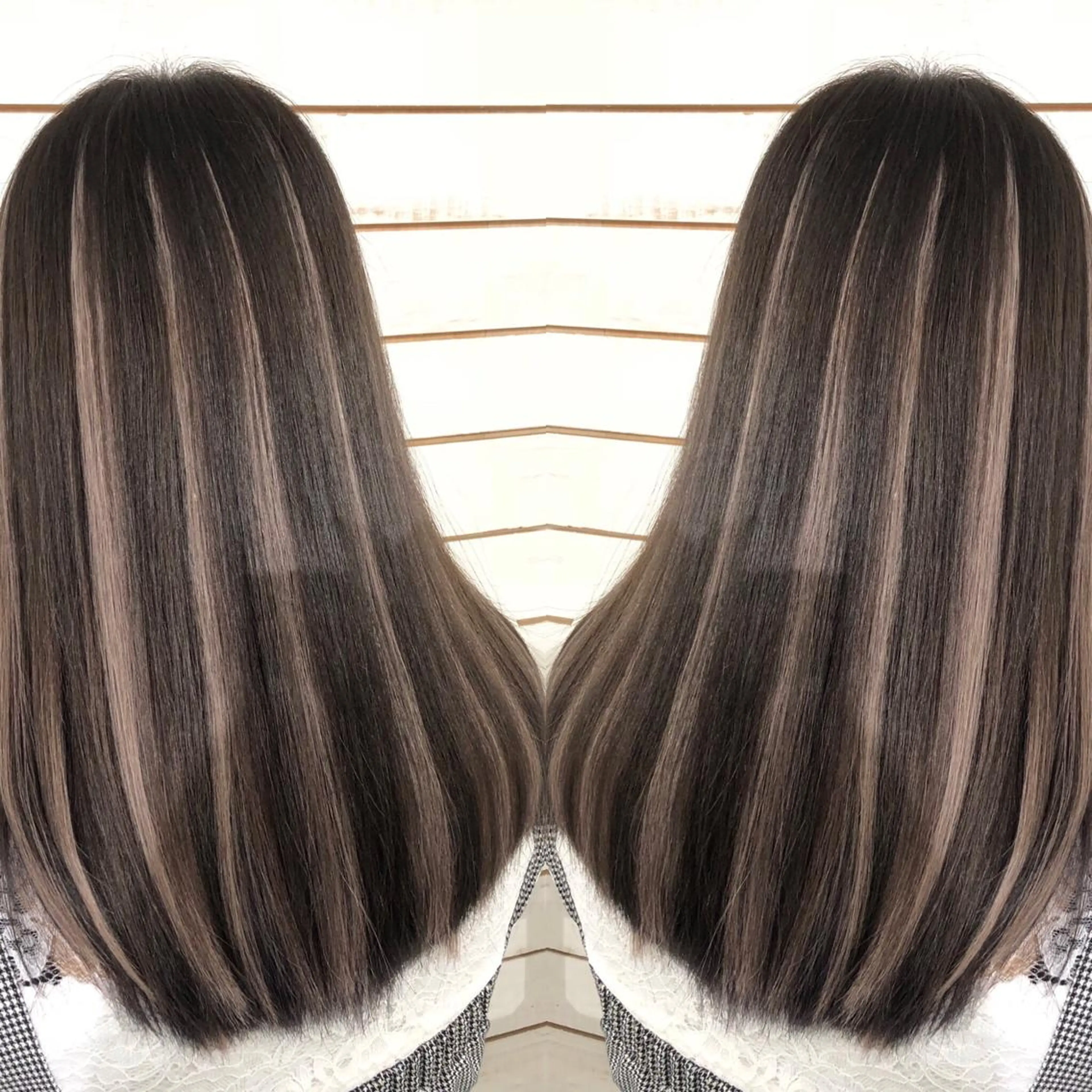 セミロング カラー アッシュ ハイライトカラー エクステ ハイライト ヘアカラー エクステ 🧡艶髪ちゅるん髪 🫧🧡YUKI❄️のヘアスタイル