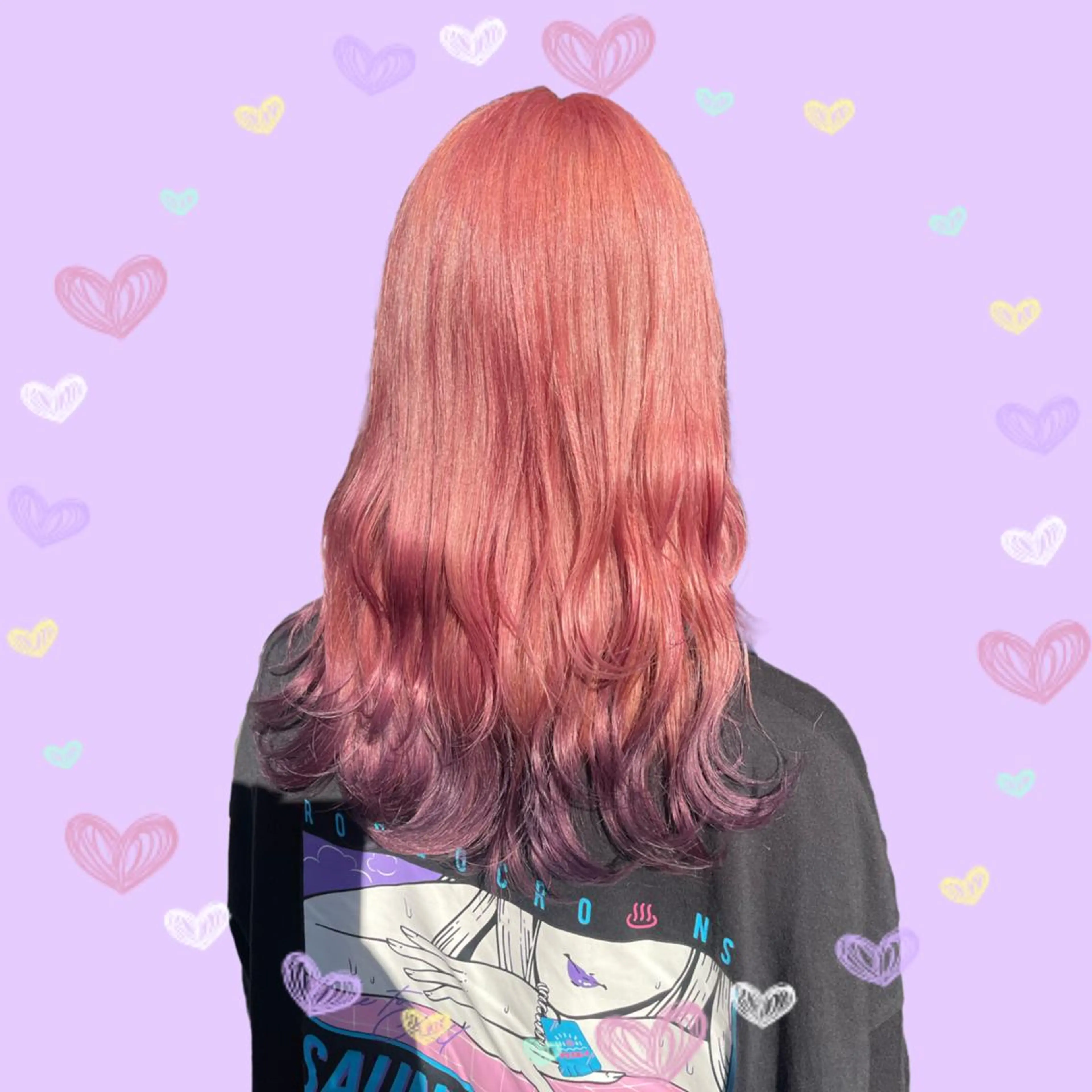 ロング カラー ヘアアレンジ ブリーチ ハイトーンカラー ピンクカラー パープルカラー ブリーチ♡メンズ マッシュ♡MIUのヘアスタイル