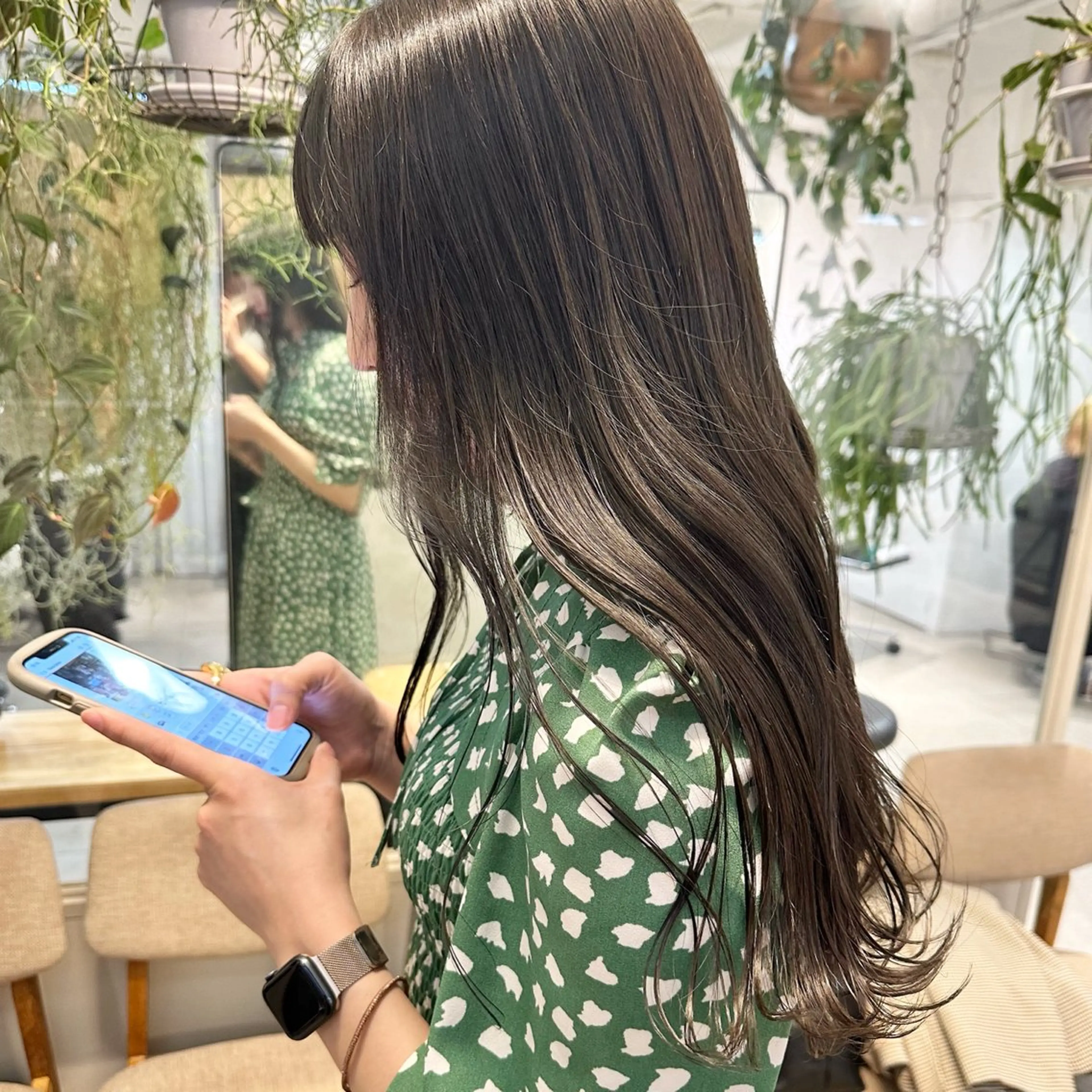 セミロング 縮毛矯正/透け感 カラー🎀♡mariのヘアスタイル