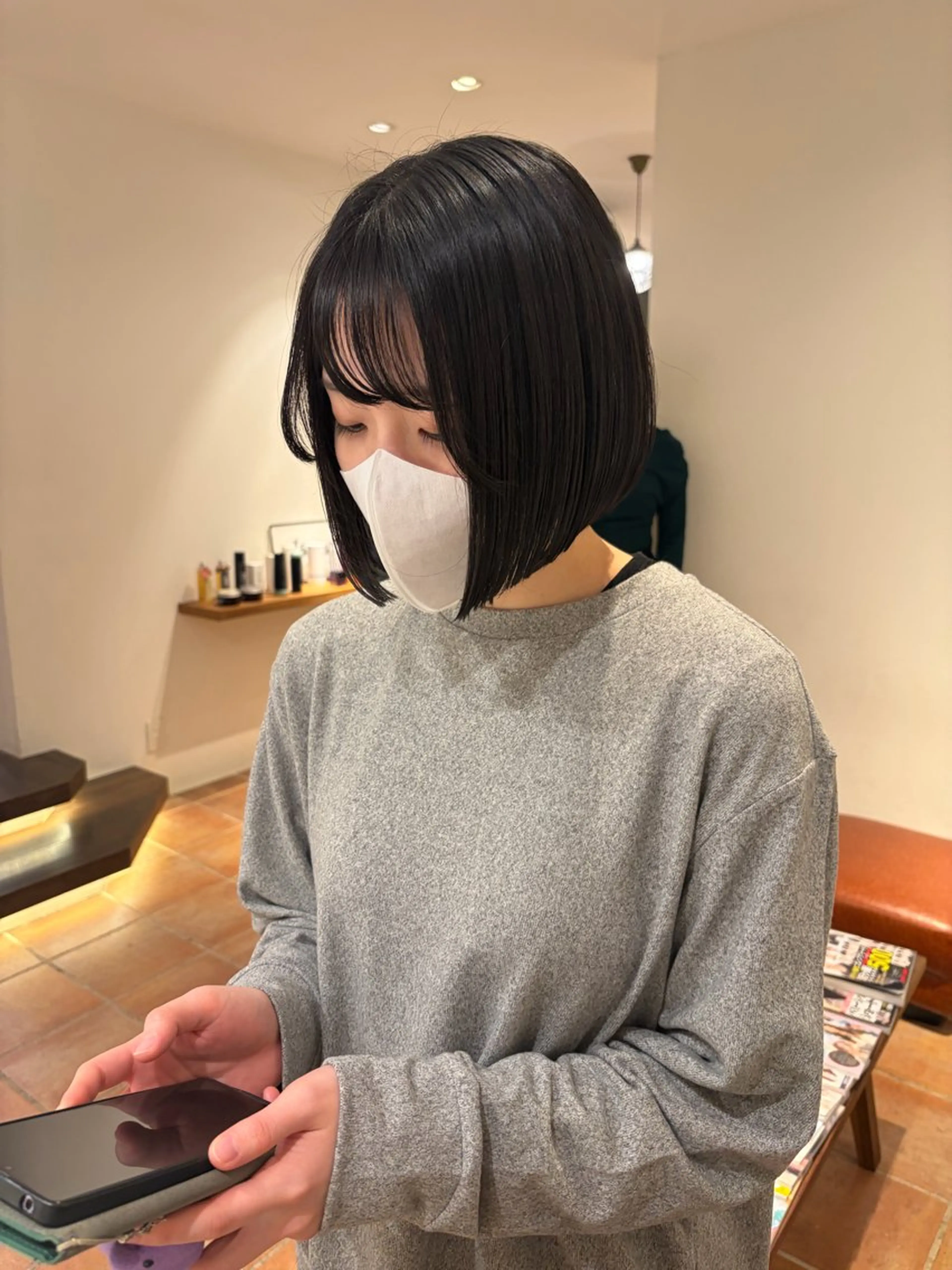 ミディアム ボブ るな/暖色、 ベージュカラー🎀のヘアスタイル