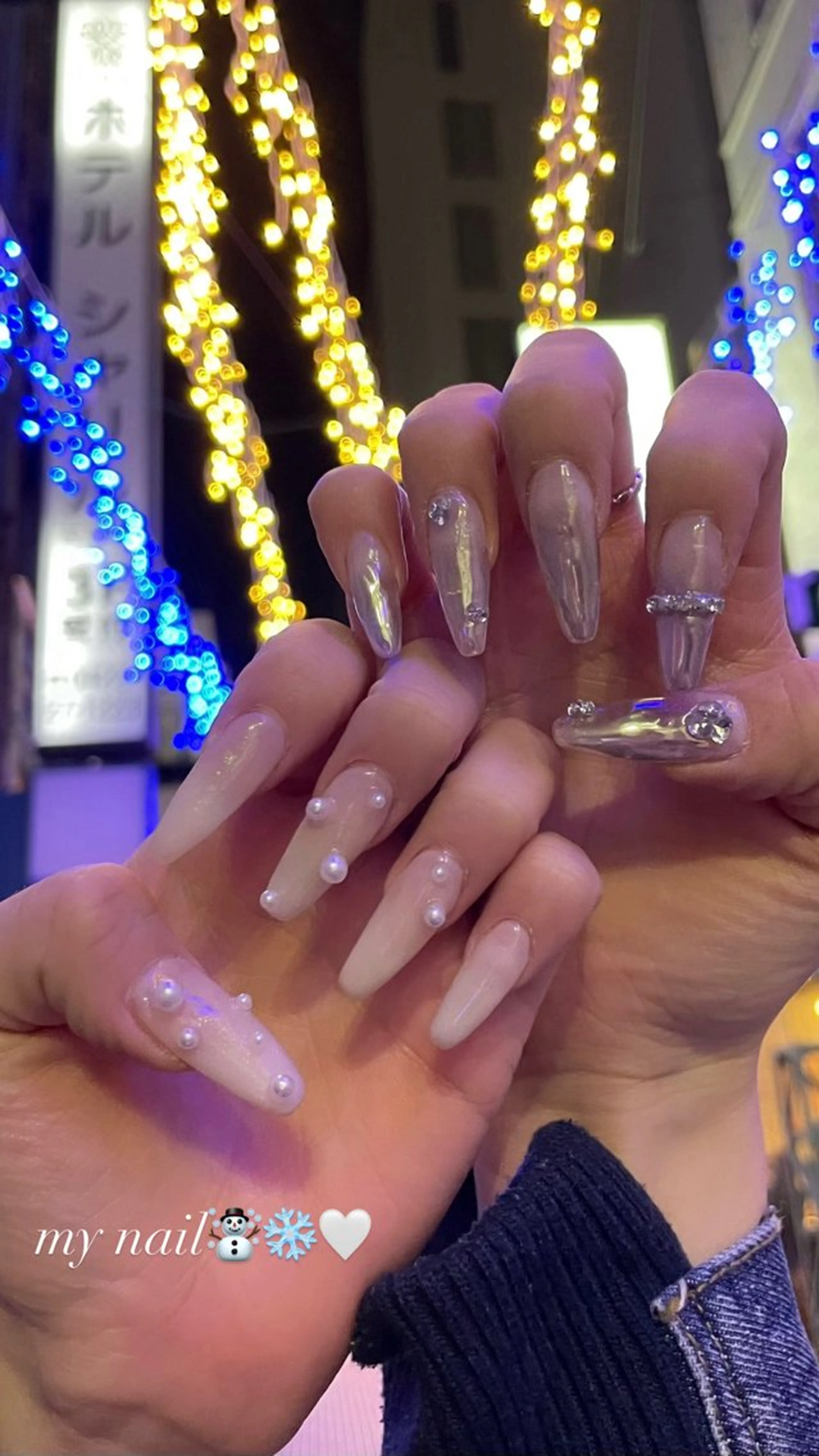 ネイル 韓国ネイル ミラーネイル スカルプネイル 冬ネイル Nail salon 🎀Angeのネイルデザイン