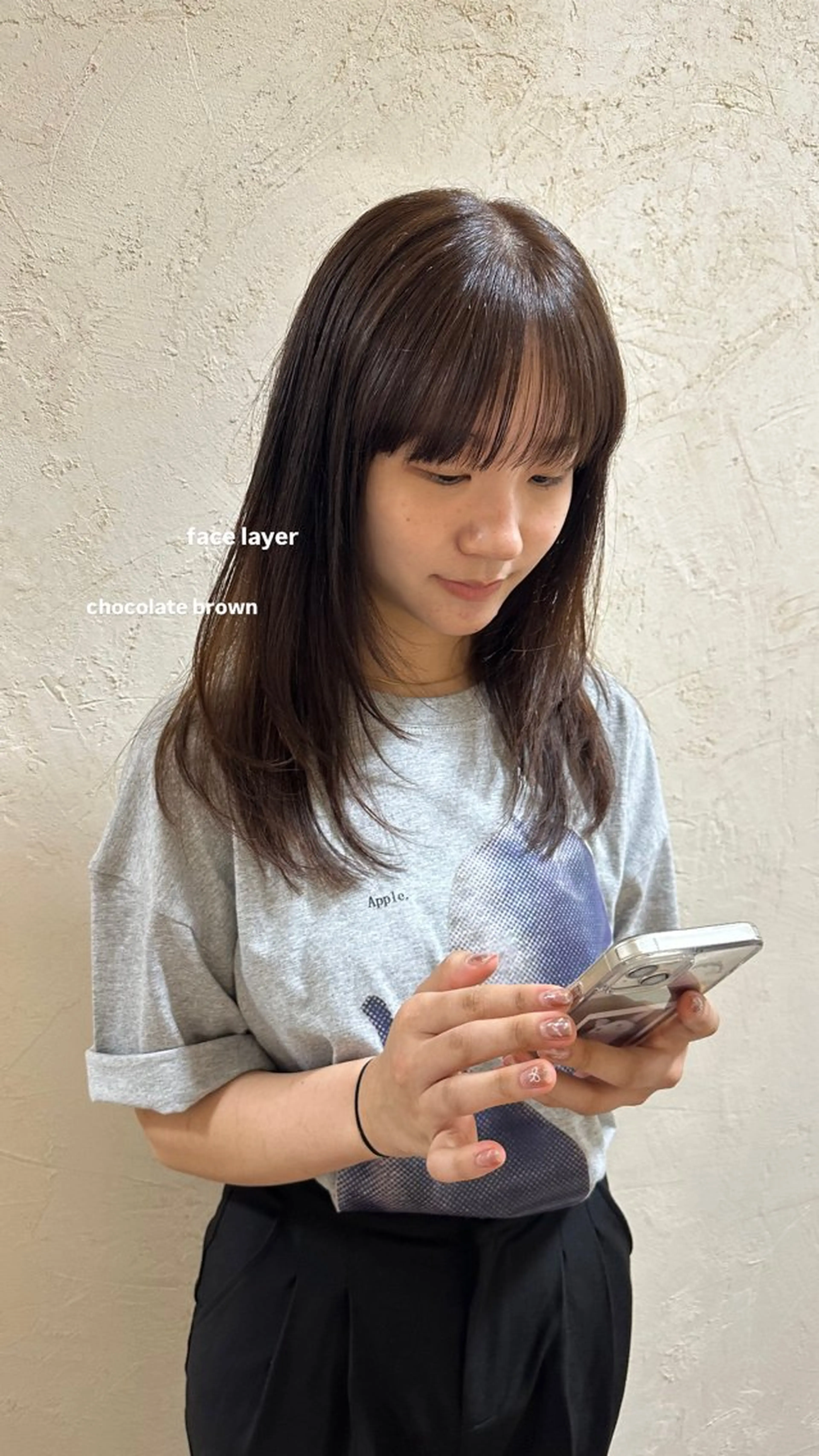 ミディアム v-lab studio所属・韓国レイヤーカット/ 艶カラー/ noaのヘアスタイル