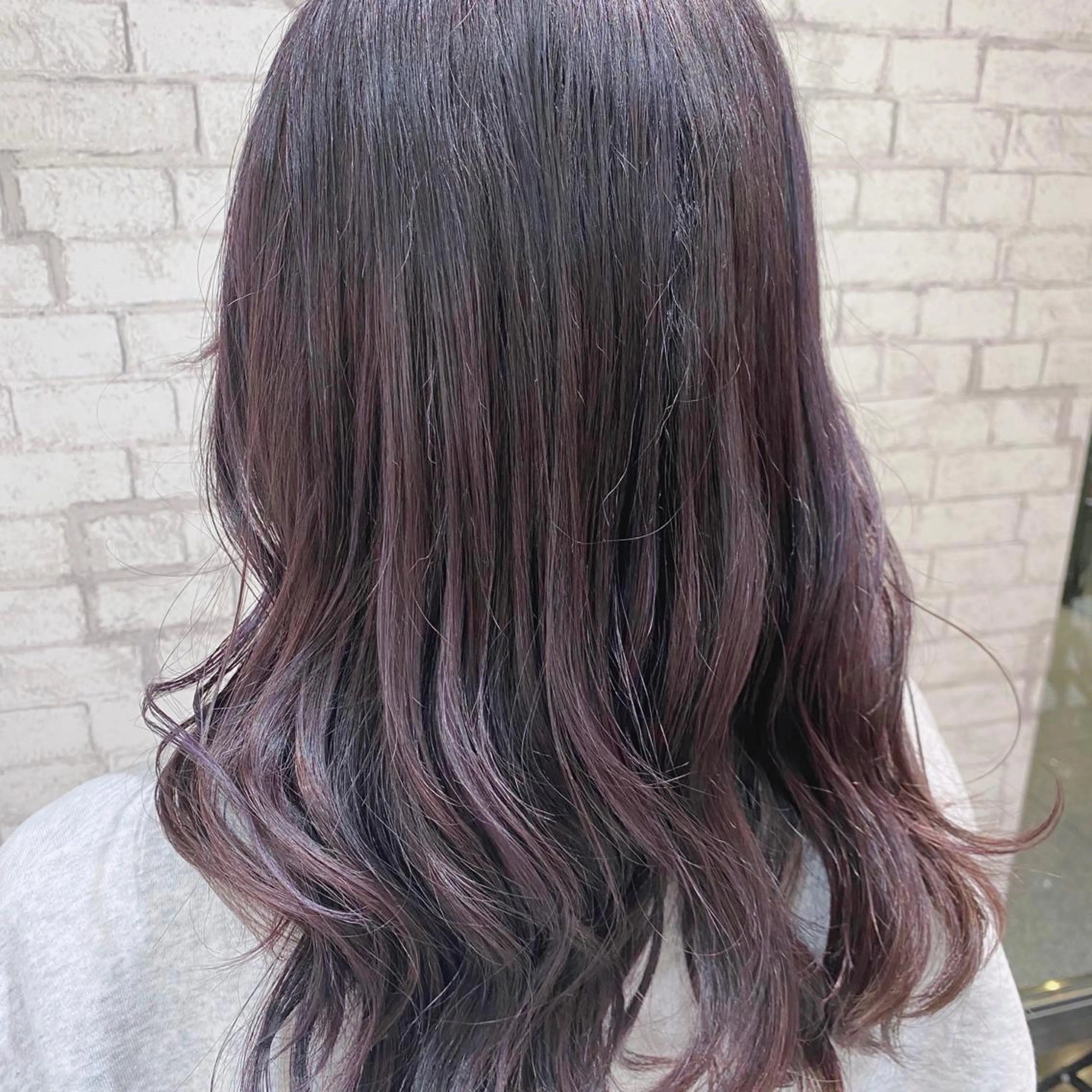 セミロング カラー ヘアアレンジ ブリーチなし艶カラー 東家のヘアスタイル