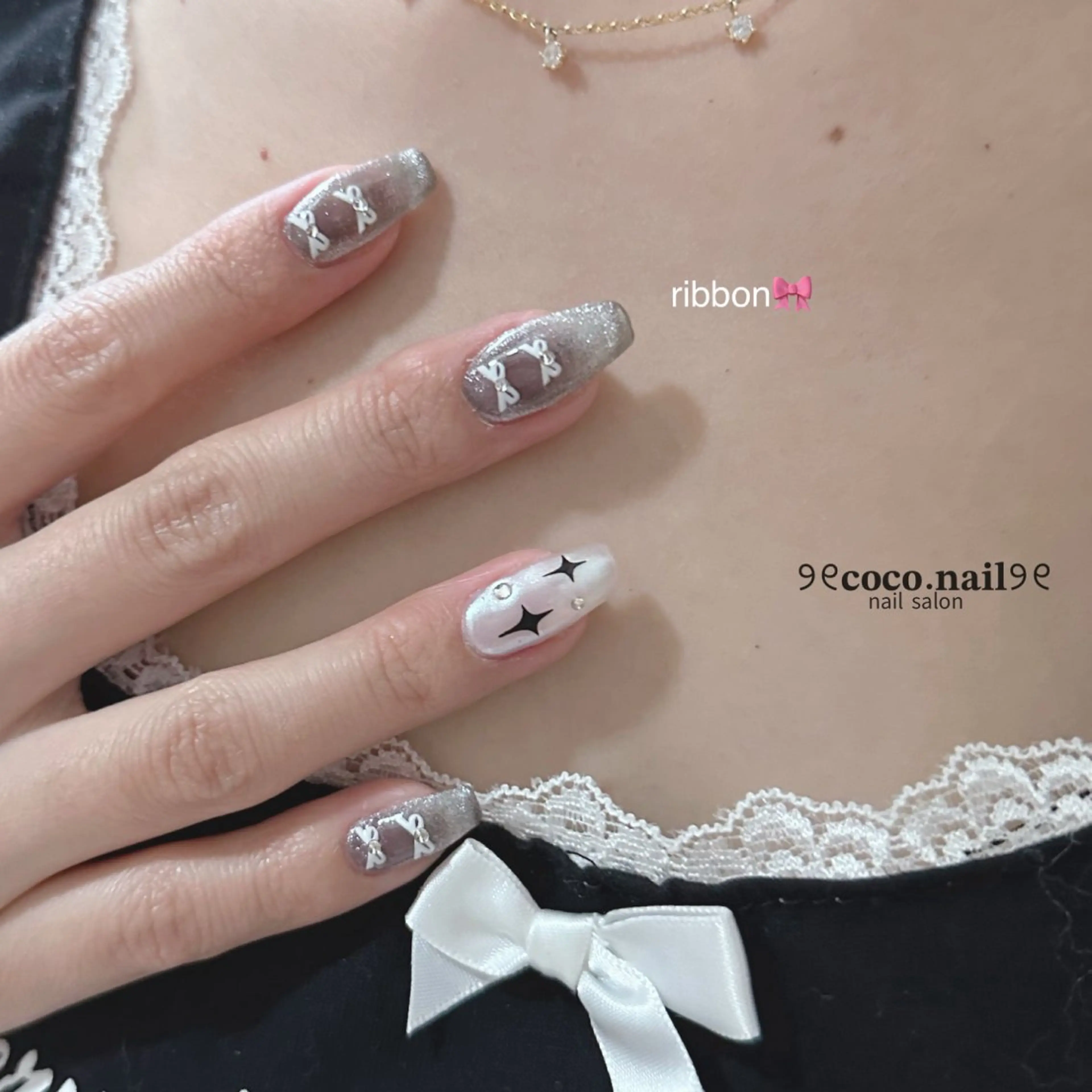 ネイル ハンドネイル フットネイル lili.nail y2k/長さ出しのネイルデザイン