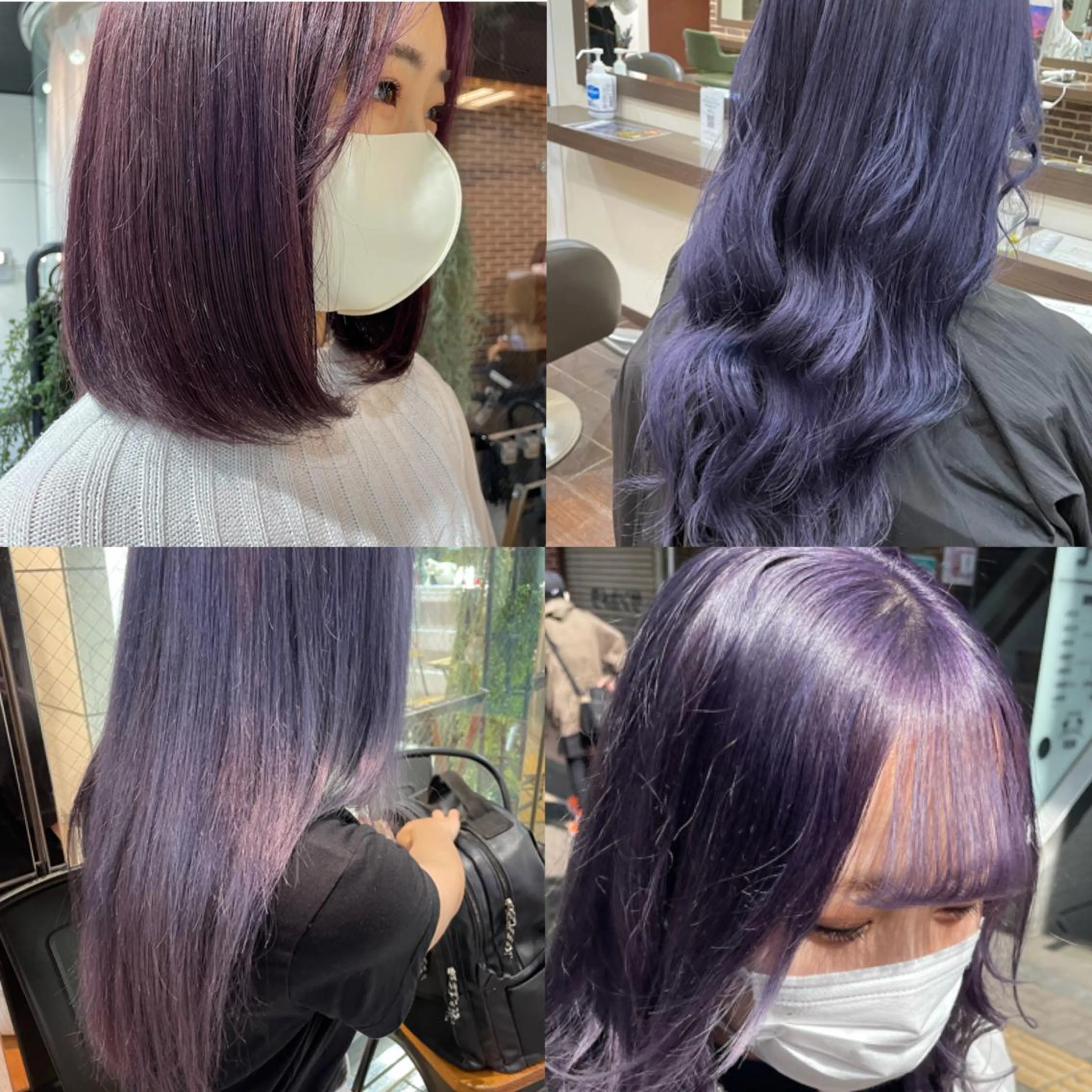 ロング カラー パープルカラー aya/小顔レイヤー /柔らかカラーのヘアスタイル