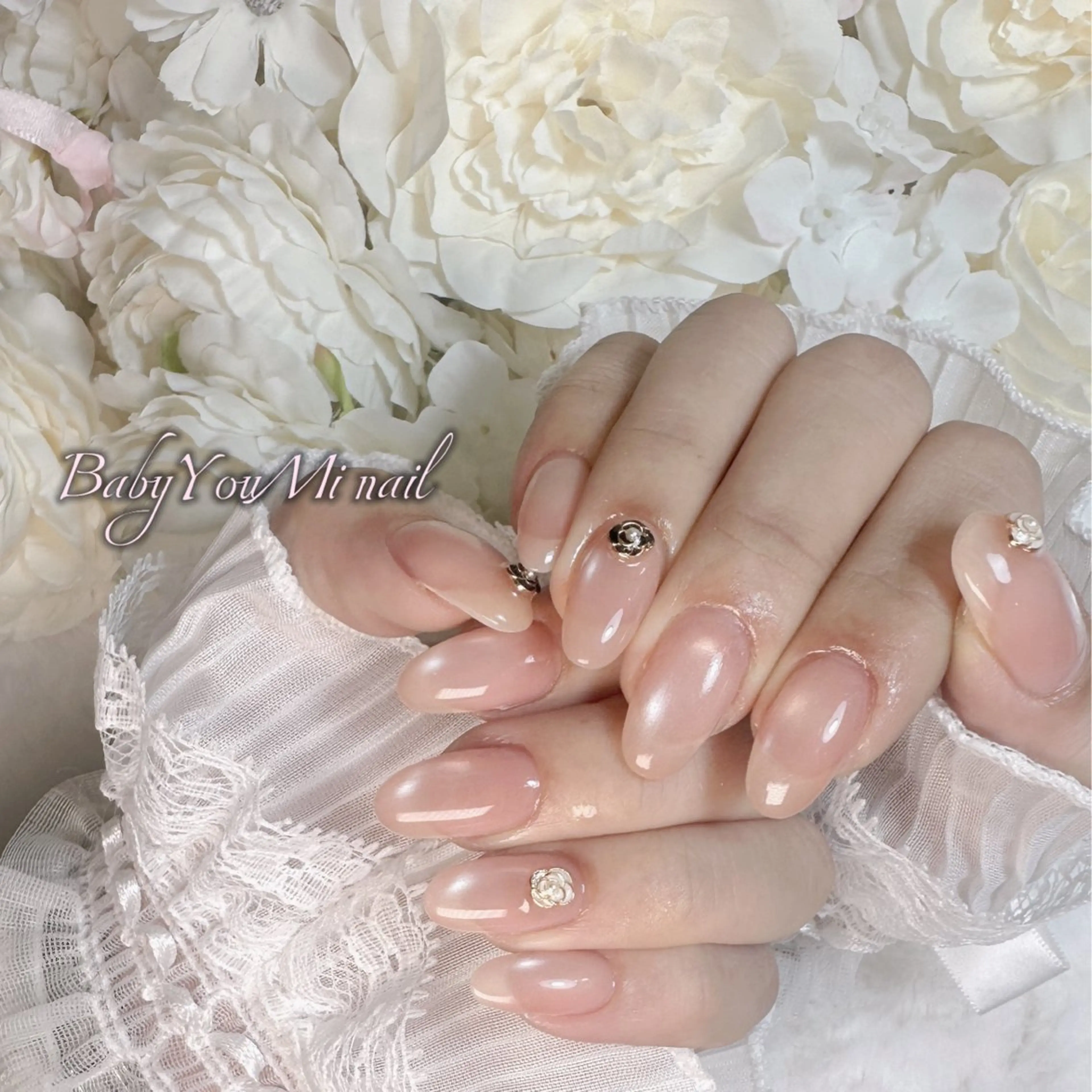 ネイル オーロラネイル 成人式 フットネイル フレンチネイル ジェルネイル ハンドネイル BabyYouMi nailのネイルデザイン