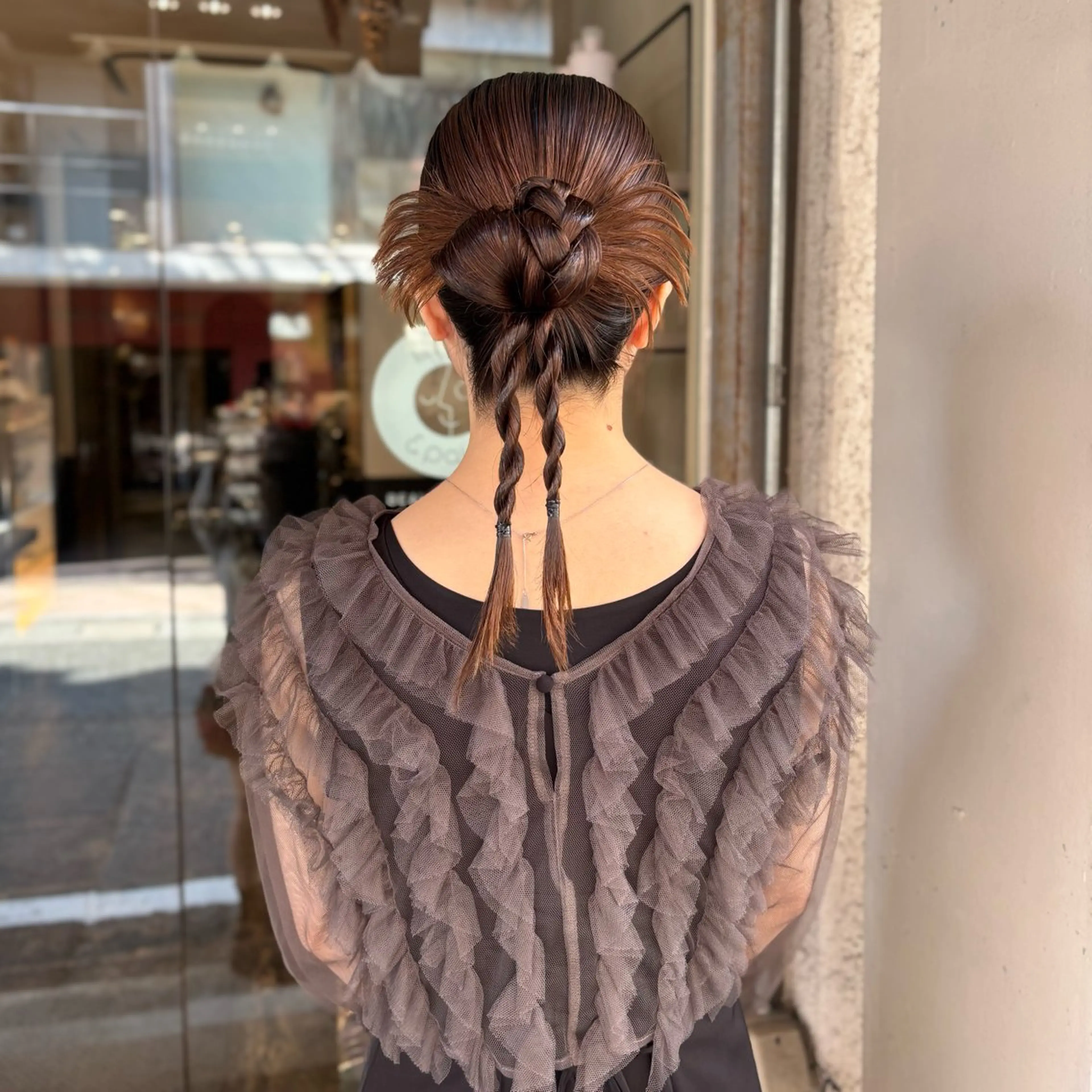 ヘアアレンジ 髪飾り カット ヘアセット 芦刈 咲来のヘアスタイル