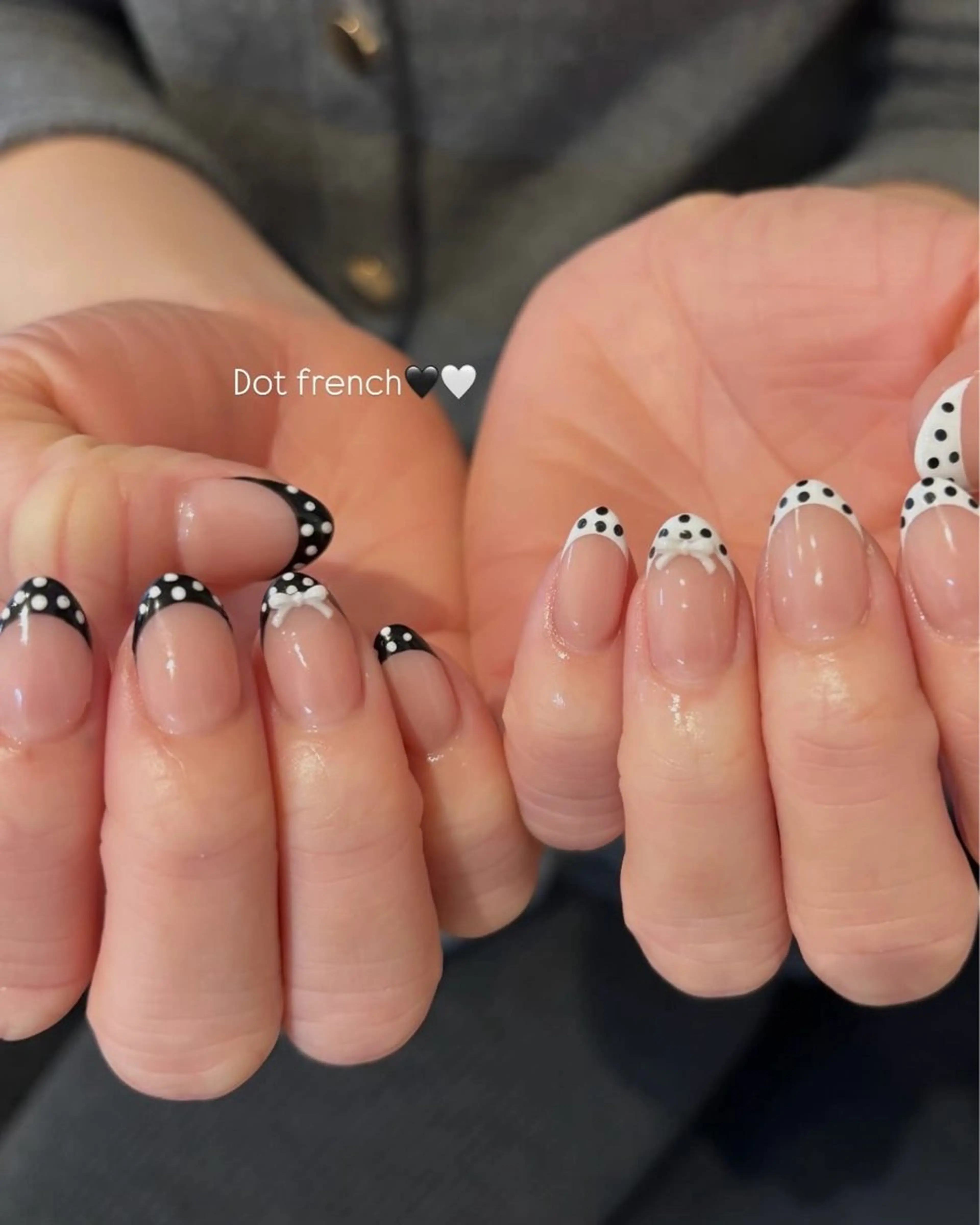 ネイル ドット フレンチネイル ハンドネイル Ballie/ Mizukiのネイルデザイン