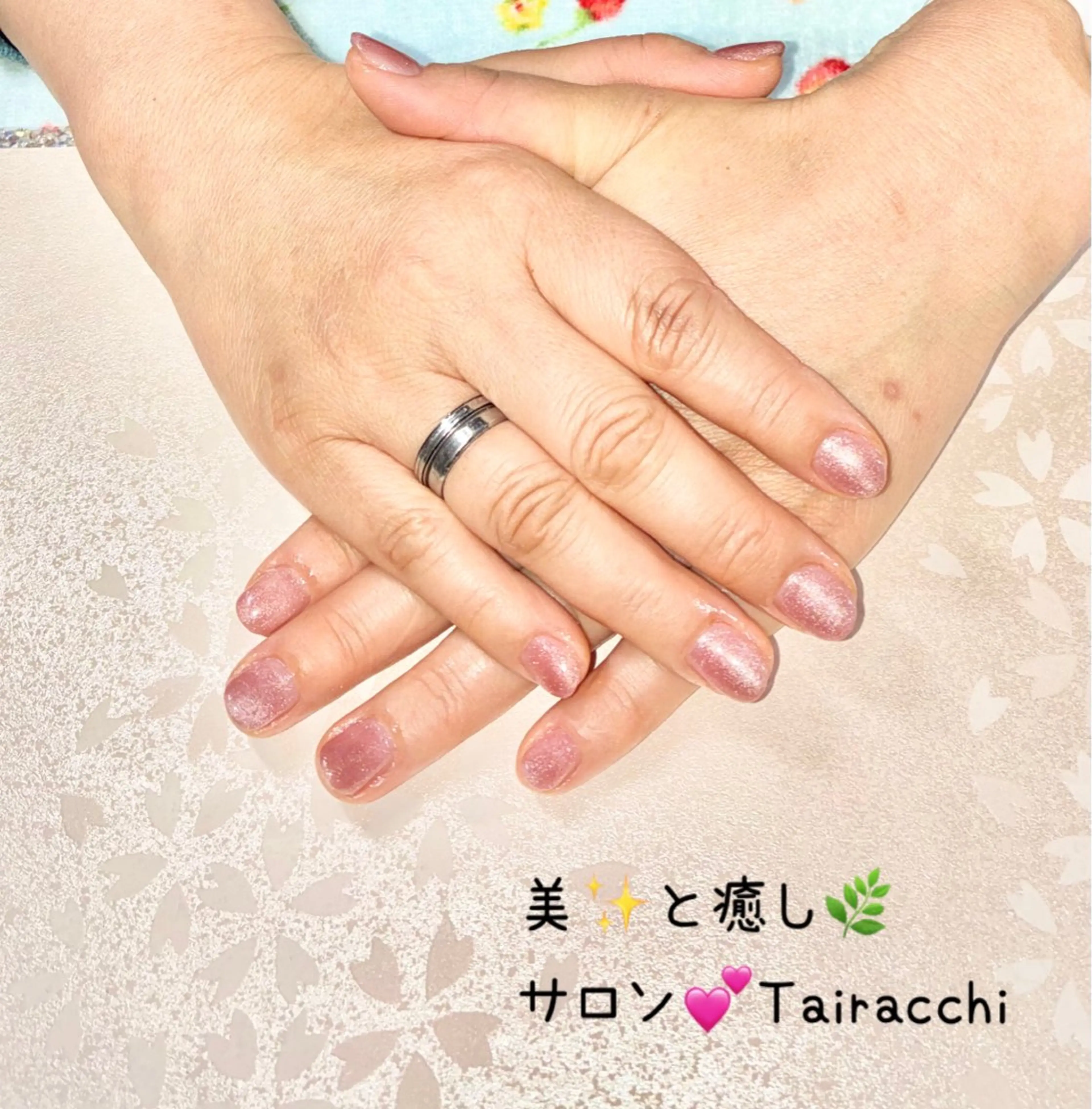ネイル マグネットネイル ショートネイル 春ネイル ハンドネイル Tairacchi ﾀｲﾗｯﾁのエステ・リラクイメージ