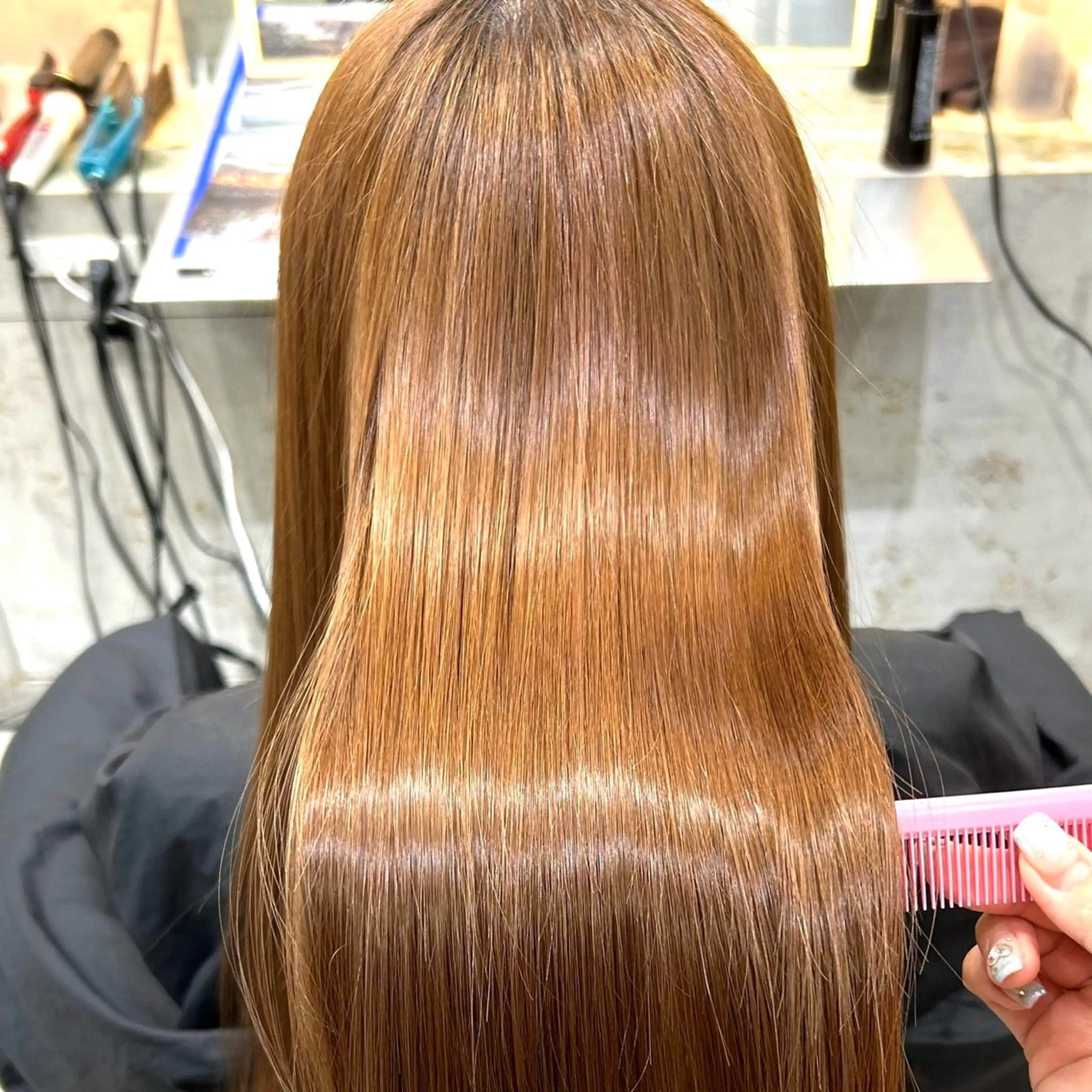 ロング 縮毛矯正 カット ヘアカラー 縮毛矯正 トリートメント ボブ/くびれボブ/ 髪質改善/Ru-kaのヘアスタイル