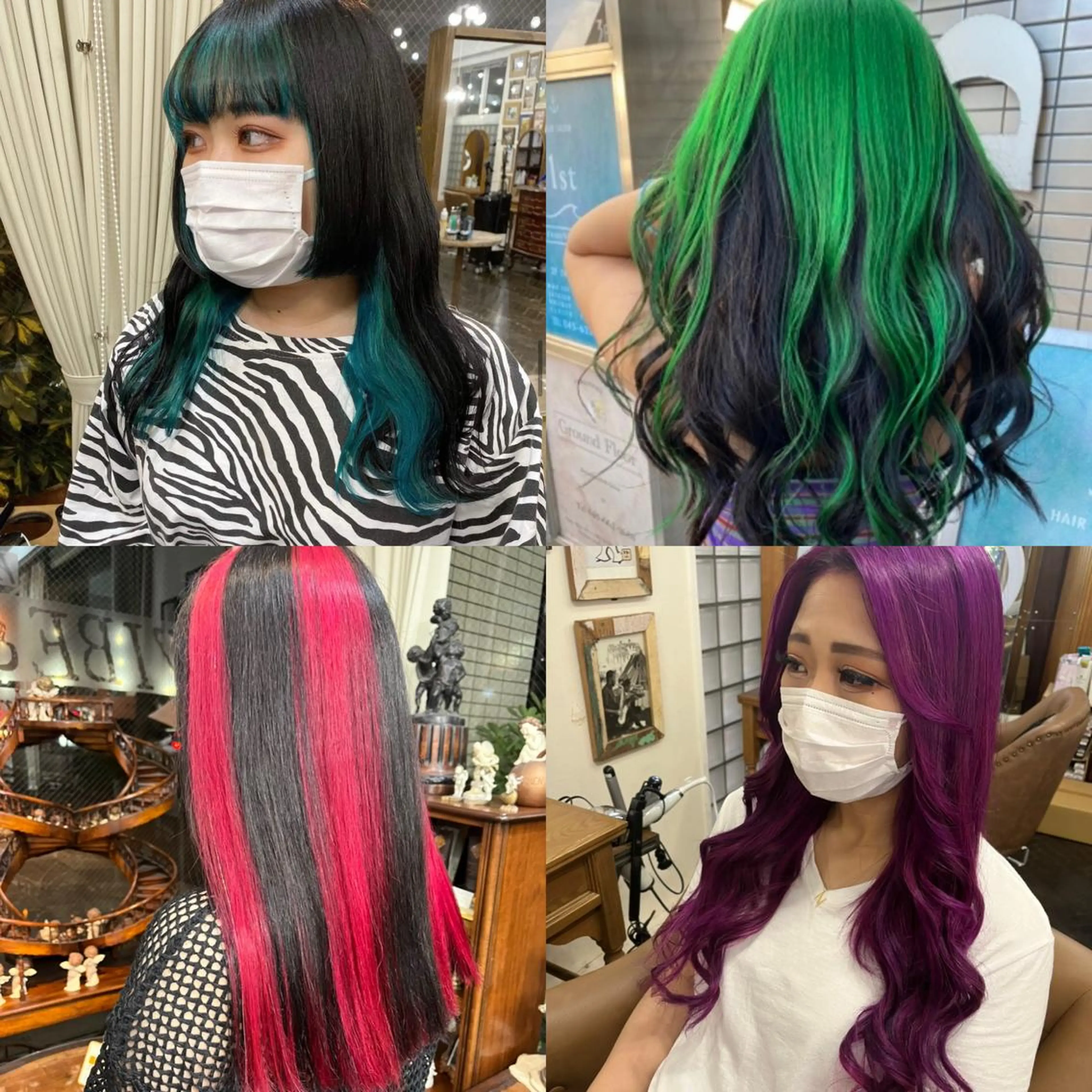 ロング カラー 編み込みエクステ シールエクステ バレイヤージュ ブリーチ ブロンド モモカ/ハイトーン /バレイヤージュのヘアスタイル