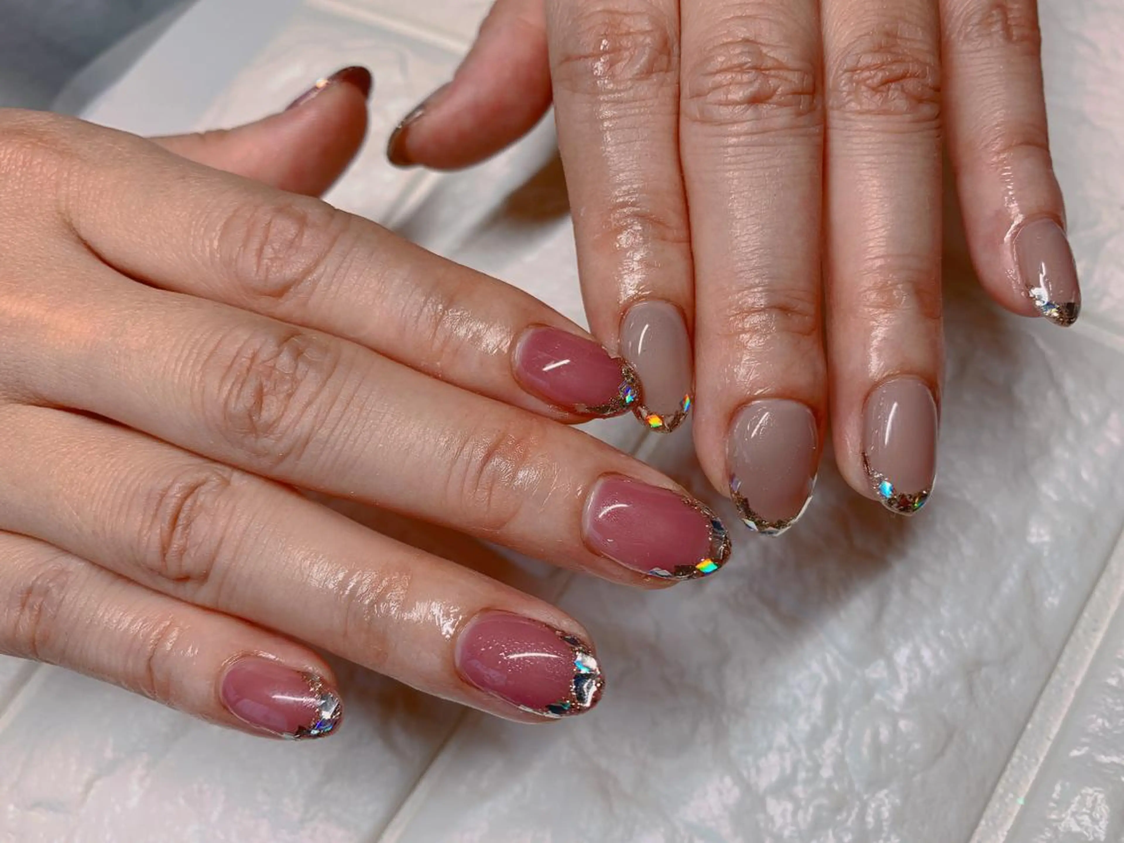 ネイル フレンチネイル ガラスフレンチ ハンドネイル Nail &Beauty Salon ☆Kirari☆所属・ビューティサロン ☆Kirari☆のネイルデザイン