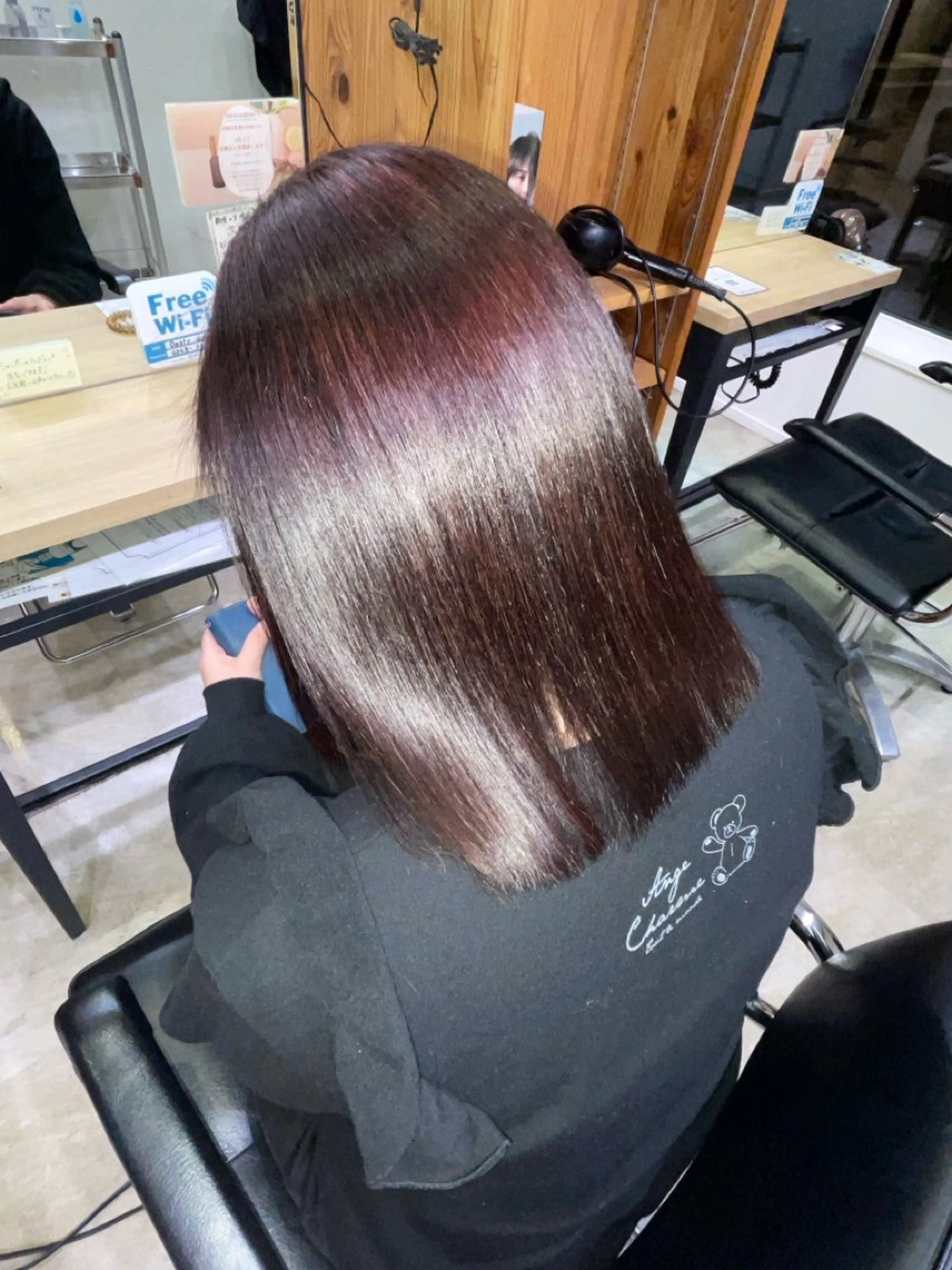 ミディアム ピンクブラウン ヘアカラー こころ🎀 カラーモデル様募集中のヘアスタイル