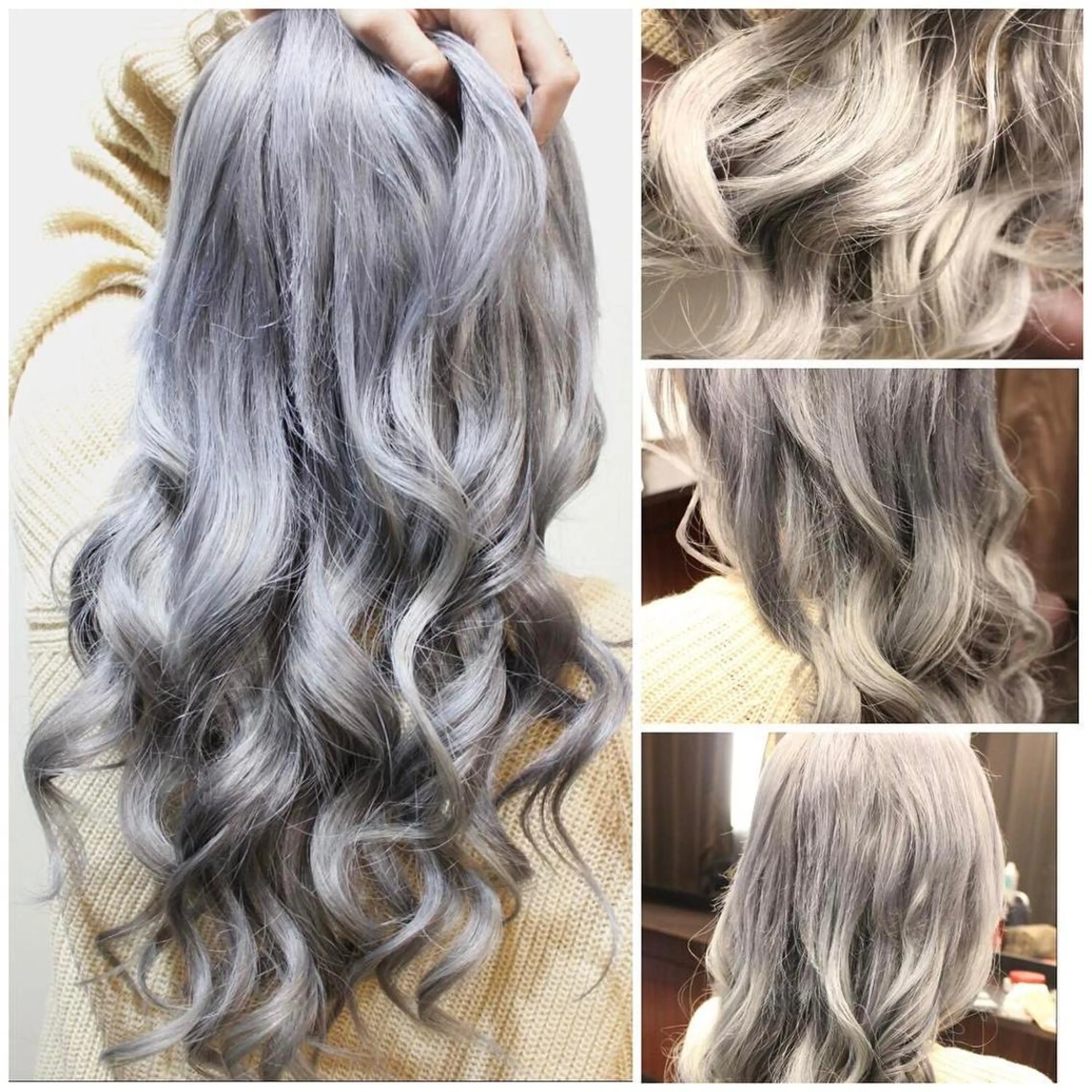 ロング カラー ヘアアレンジ ブリーチ シルバー ヘアカラー トリートメント Shelltie Fiel (シェルティフィエル)所属・次世代シールエクステ 錦糸町 小泉 朋之のヘアスタイル