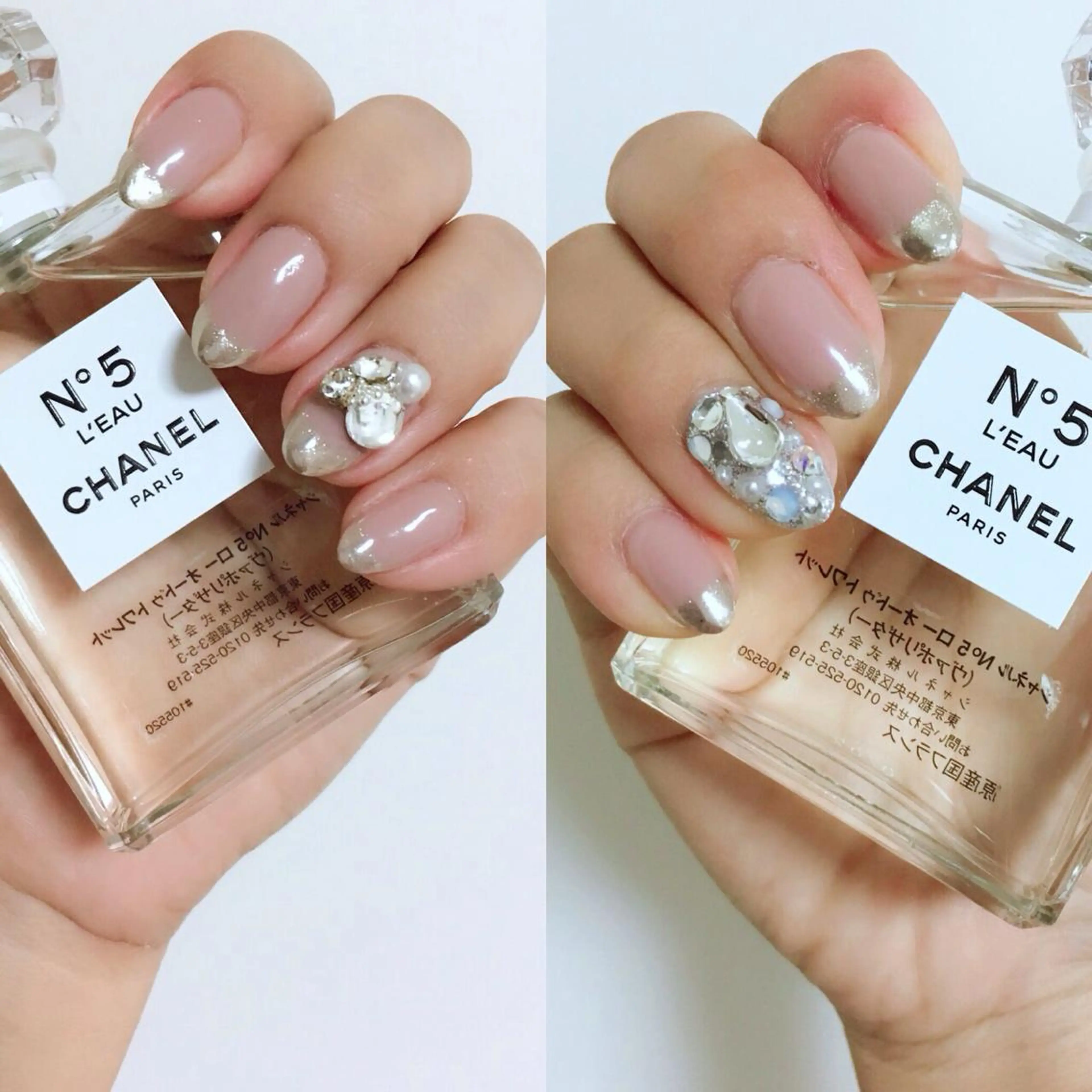 ショート ミディアム セミロング ロング ネイル フレンチネイル キラキラネイル ミラーネイル ストーンネイル Lino Nail sekitomiのネイルデザイン