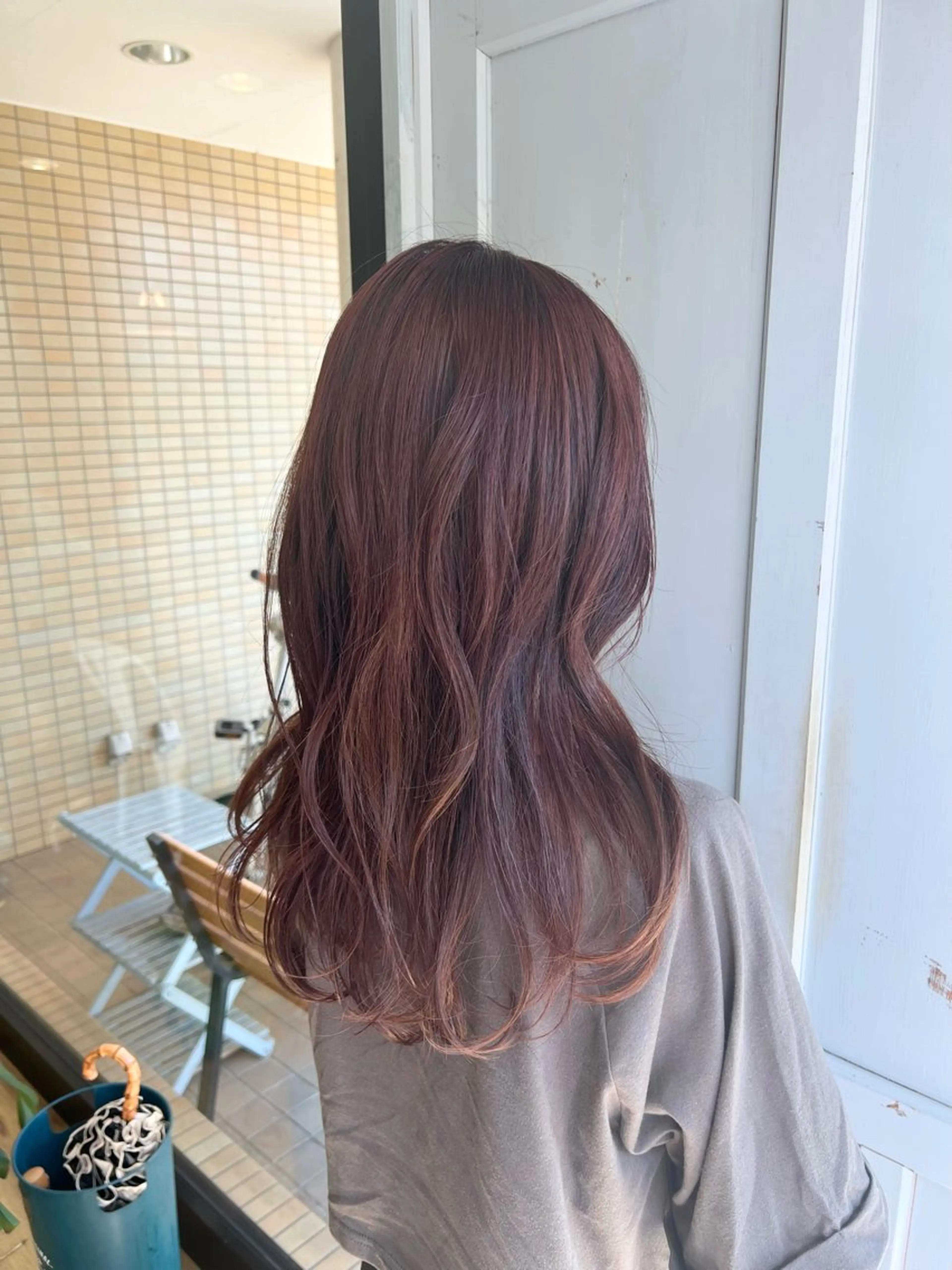 ロング カラー ピンクカラー バイオレットカラー 堀 望美のヘアスタイル