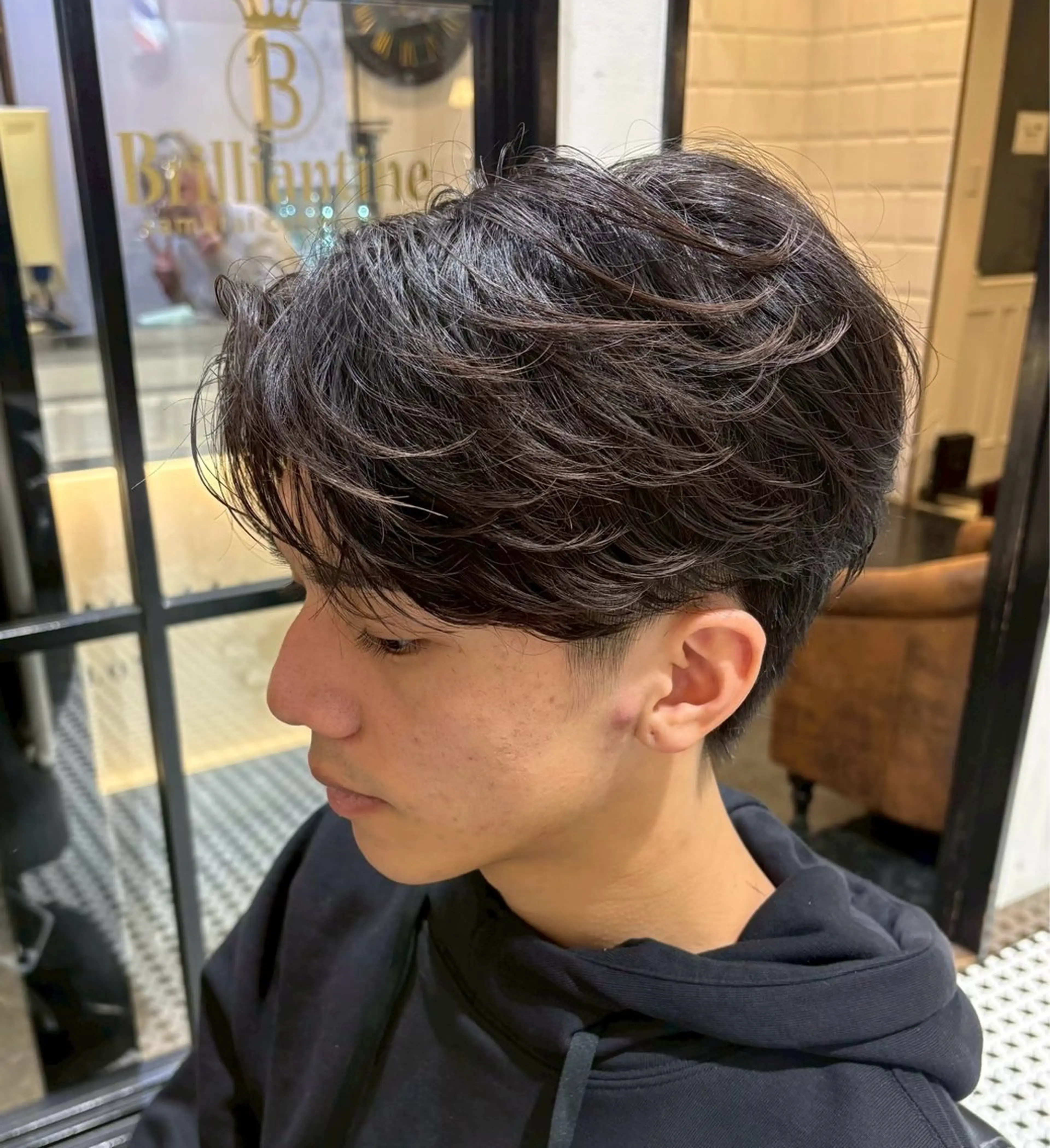 ミディアム パーマ メンズ 榊原 貫太のヘアスタイル