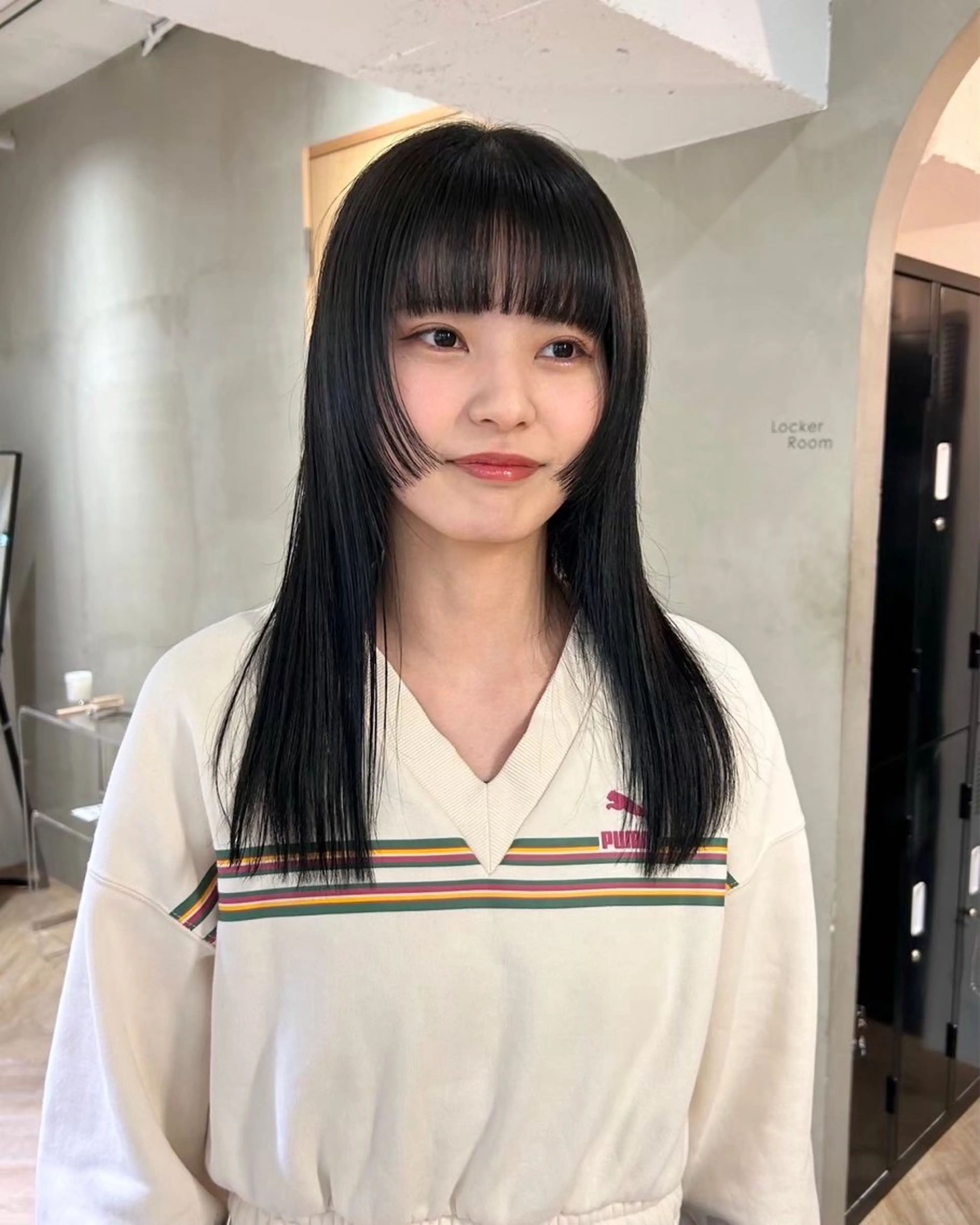 ロング ヘアカラー 顔まわりカット/透け カラー/Memi🎀のヘアスタイル