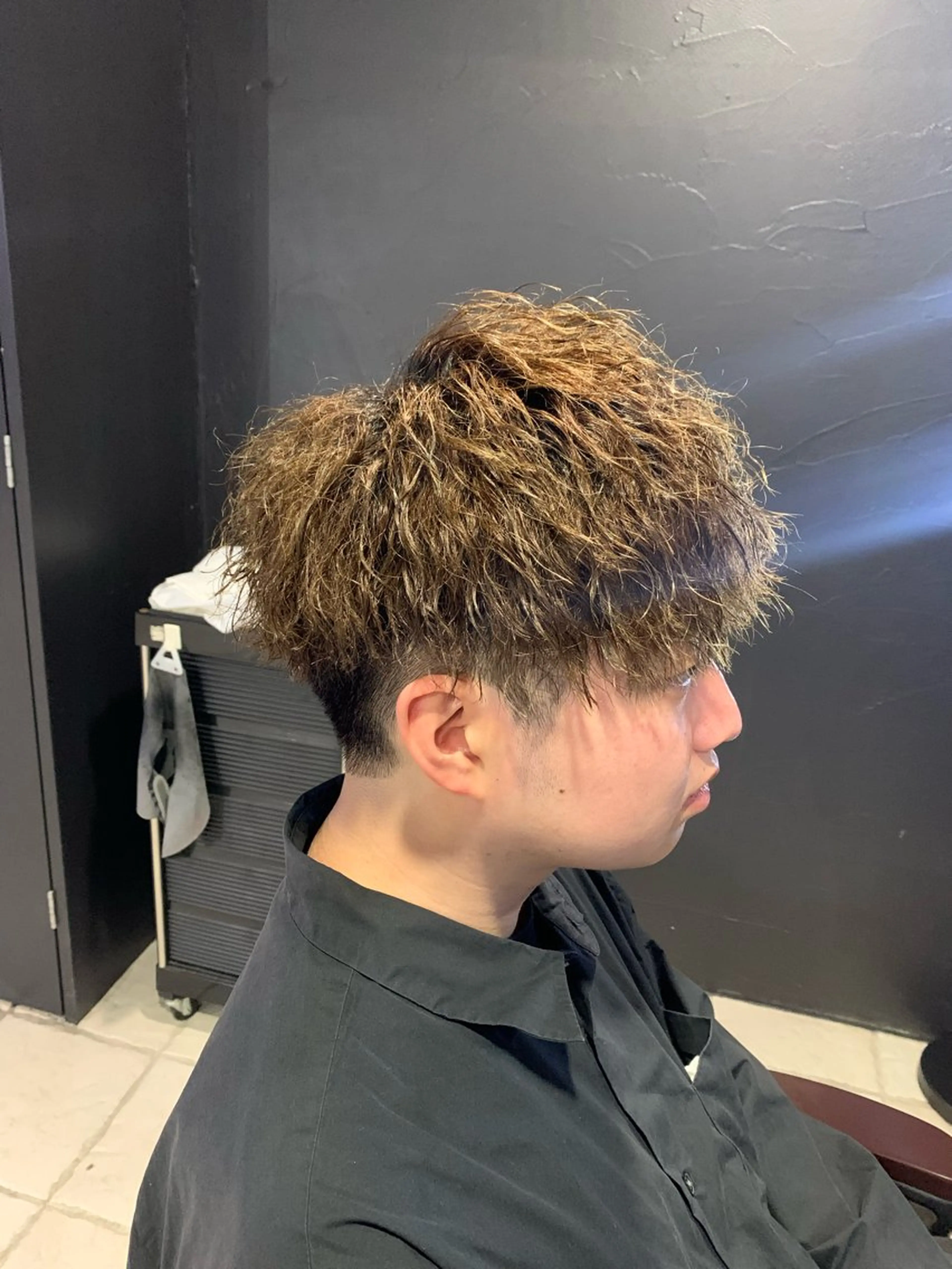 ショート メンズ カット パーマ ヘアセット メンズパーマ/難波/ 心斎橋　室園亮佑のヘアスタイル