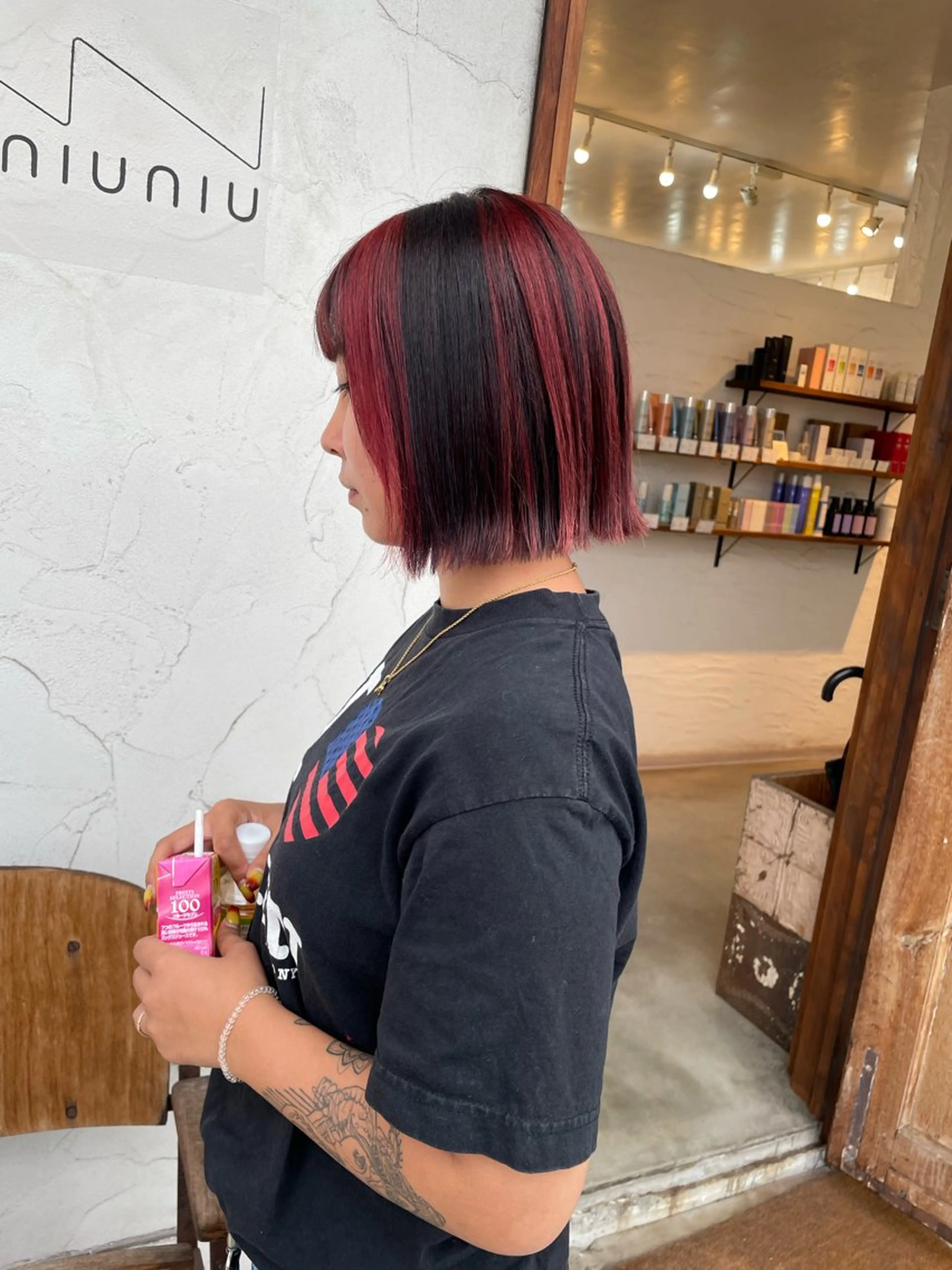 ミディアム カット ヘアカラー 尾崎 弘和のヘアスタイル