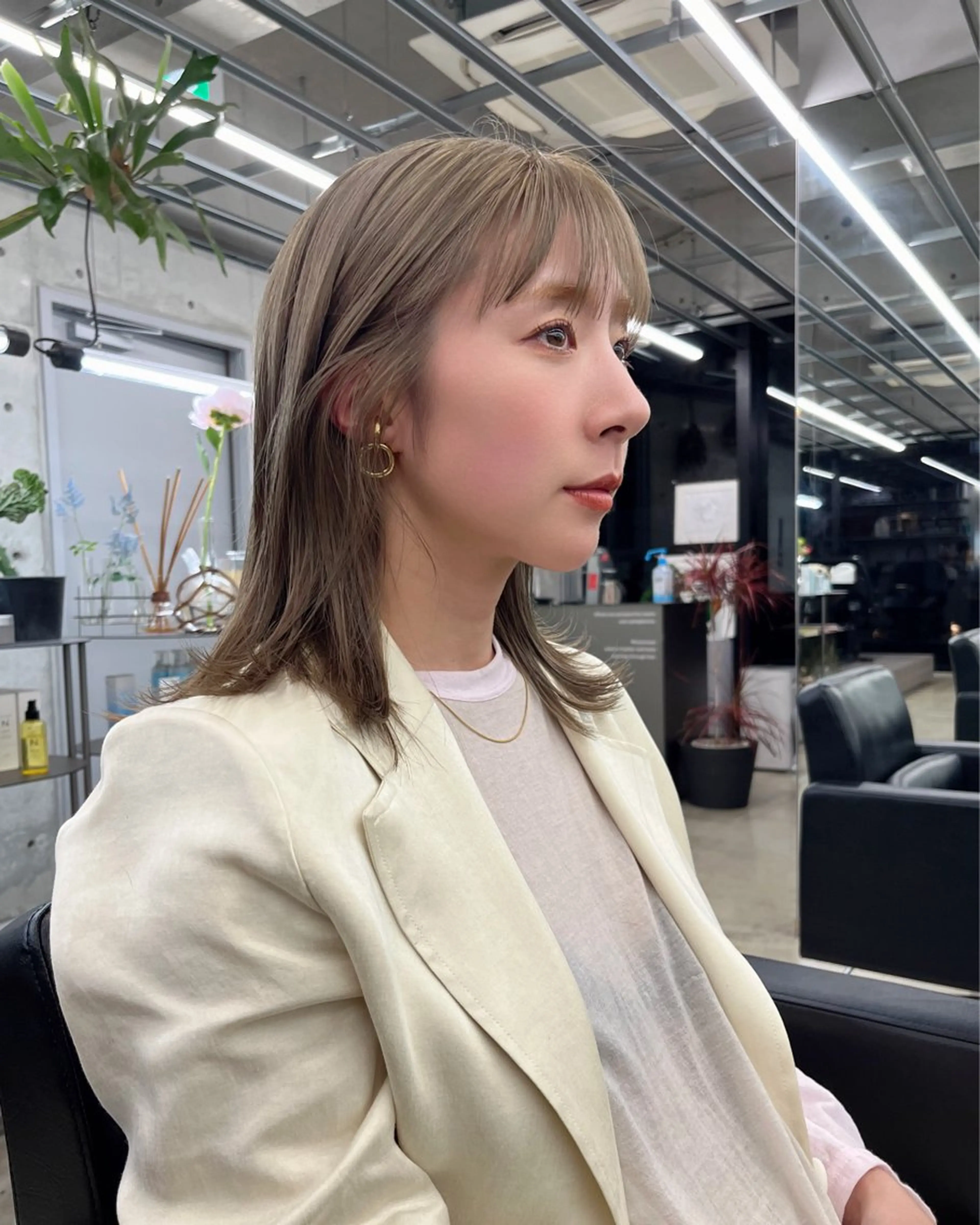 ミディアム カラー ヘアカラー ダブルカラー/ ケアブリーチ/クニトのヘアスタイル