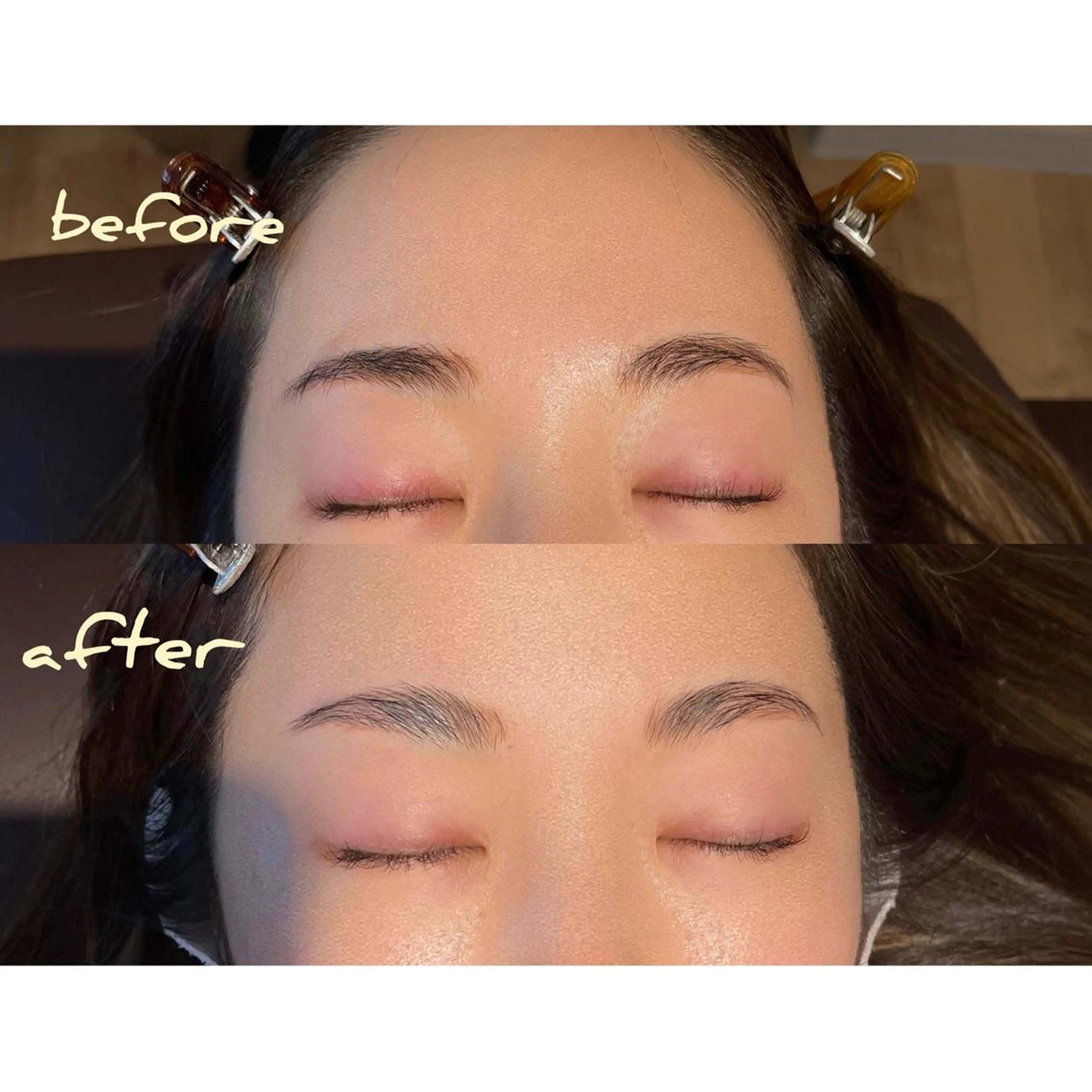 アイブロウ ハリウッドブロウリフト 眉毛ワックス脱毛 meetite mikiのマツエク・マツパデザイン