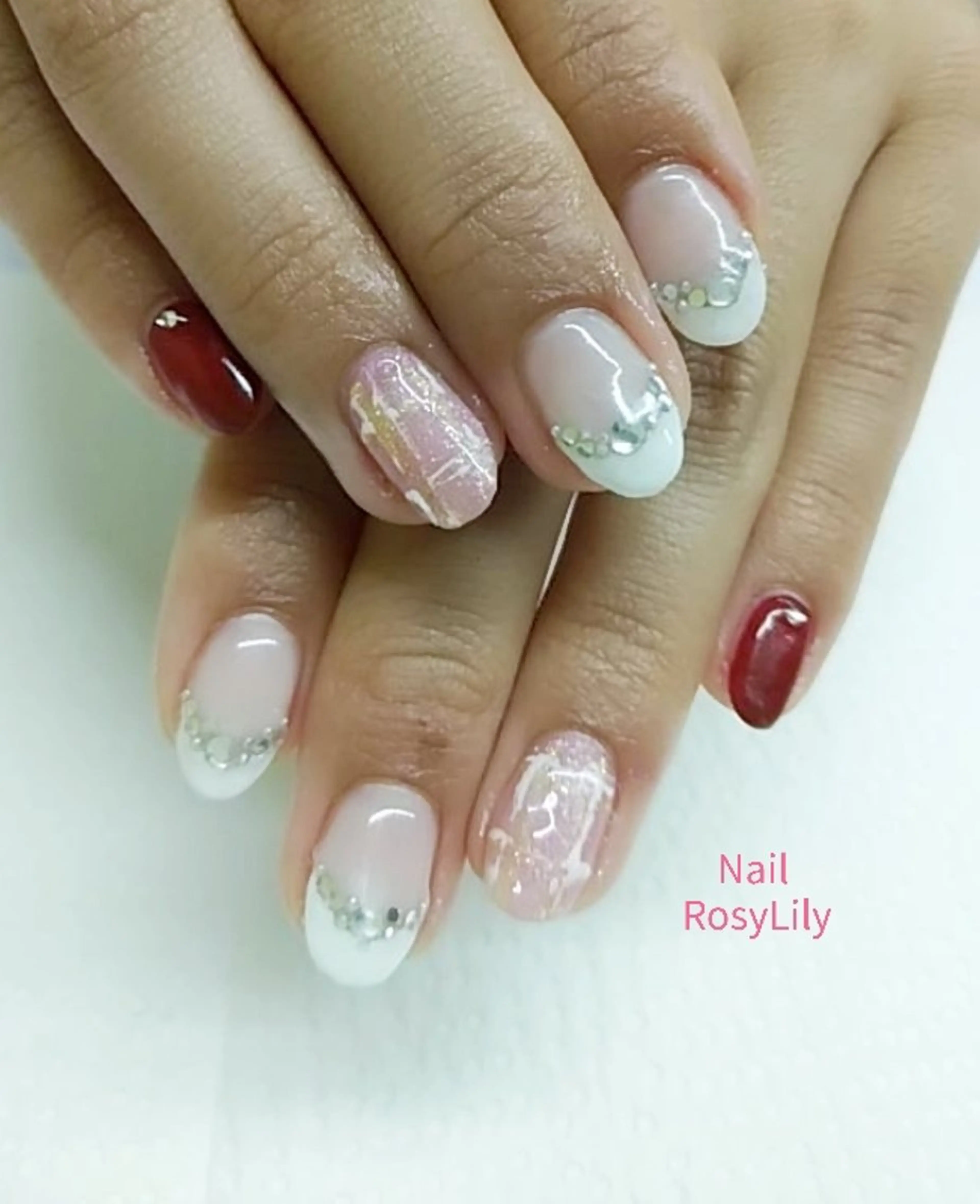 ネイル フレンチネイル 持ち込み ツイードネイル プライベートサロン Rosy Lilyのネイルデザイン