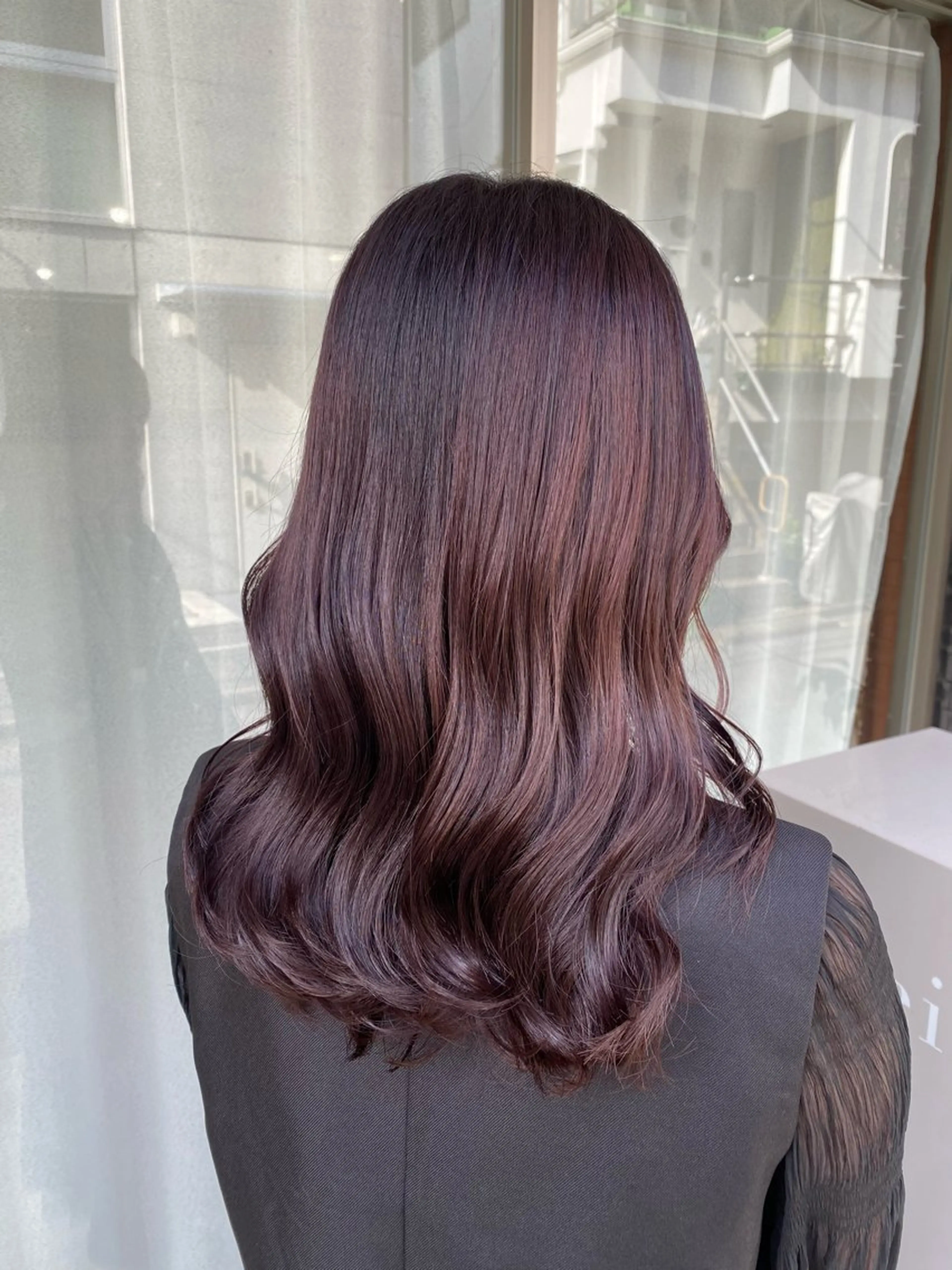 ミディアム カラー グレージュ ラベンダーカラー ラベンダーグレージュ ラベンダーグレー カット ヘアカラー トリートメント グレージュ/レイヤー /韓国ヘア/RISAのヘアスタイル