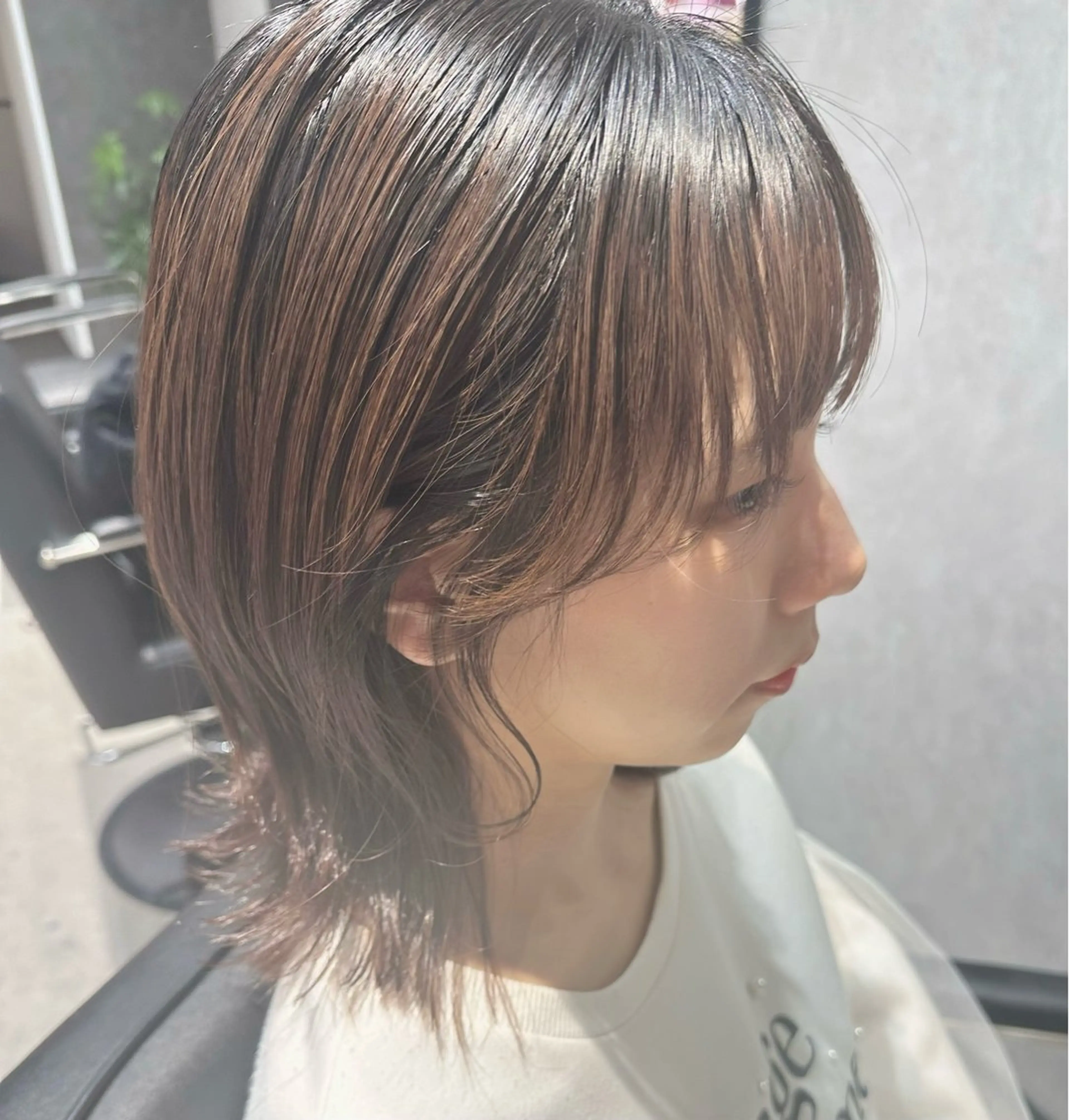 ミディアム 森 沙織のヘアスタイル