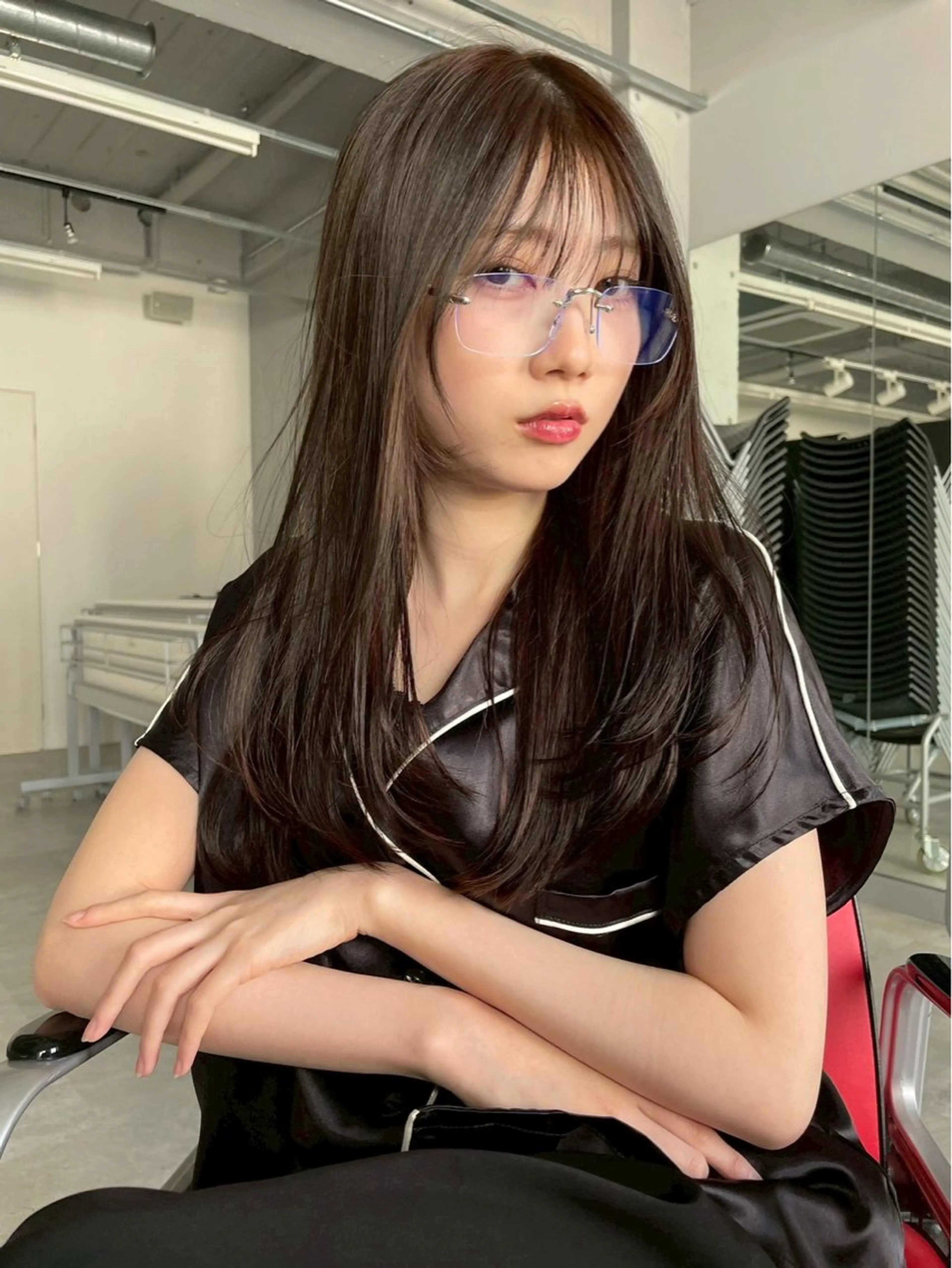 セミロング ヘアカラー トリートメント ness／ rinaのヘアスタイル