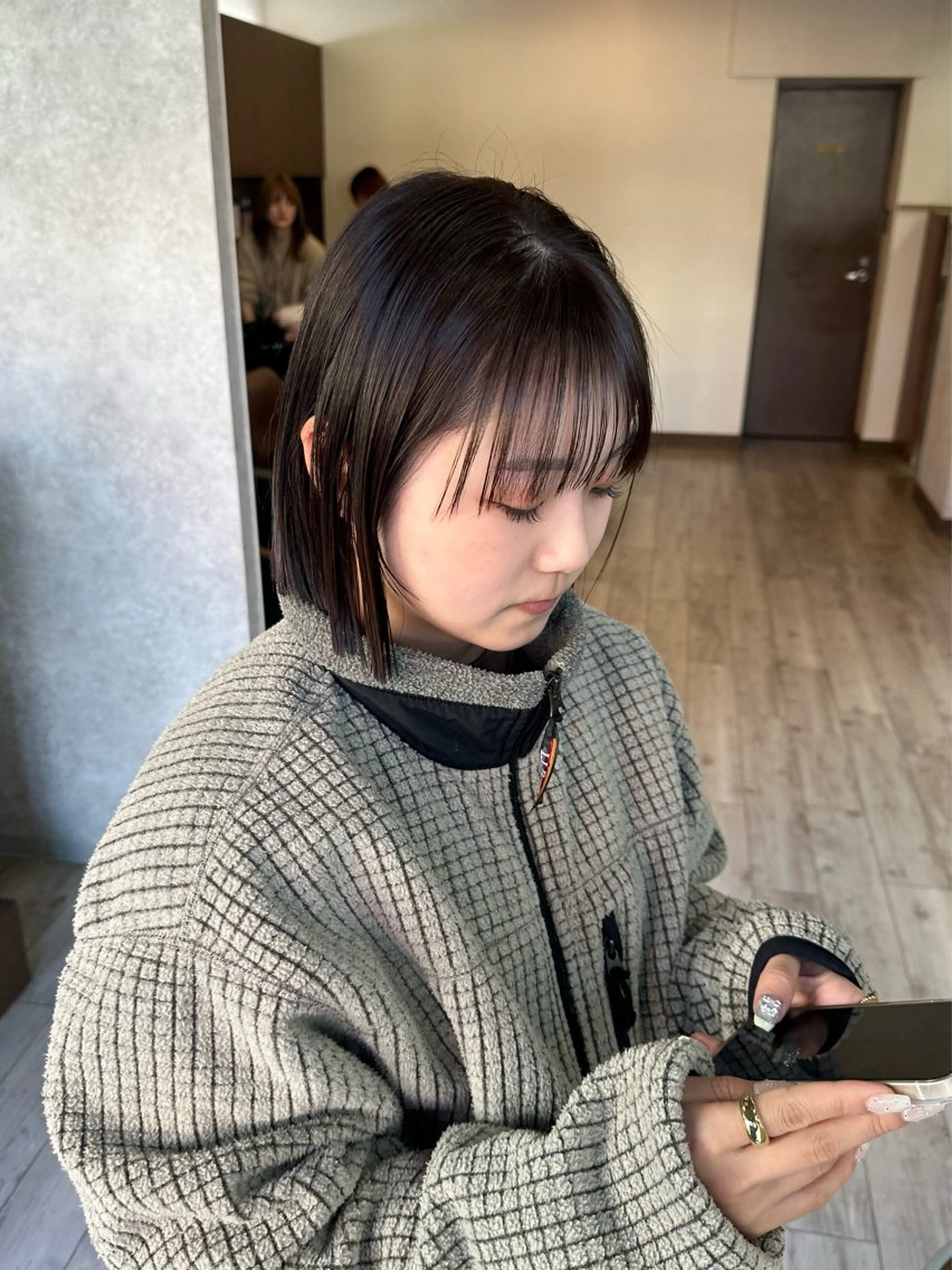 ミディアム カラー ボブ カット ヘアカラー トリートメント レイヤー/高橋 みく /池下/千種のヘアスタイル