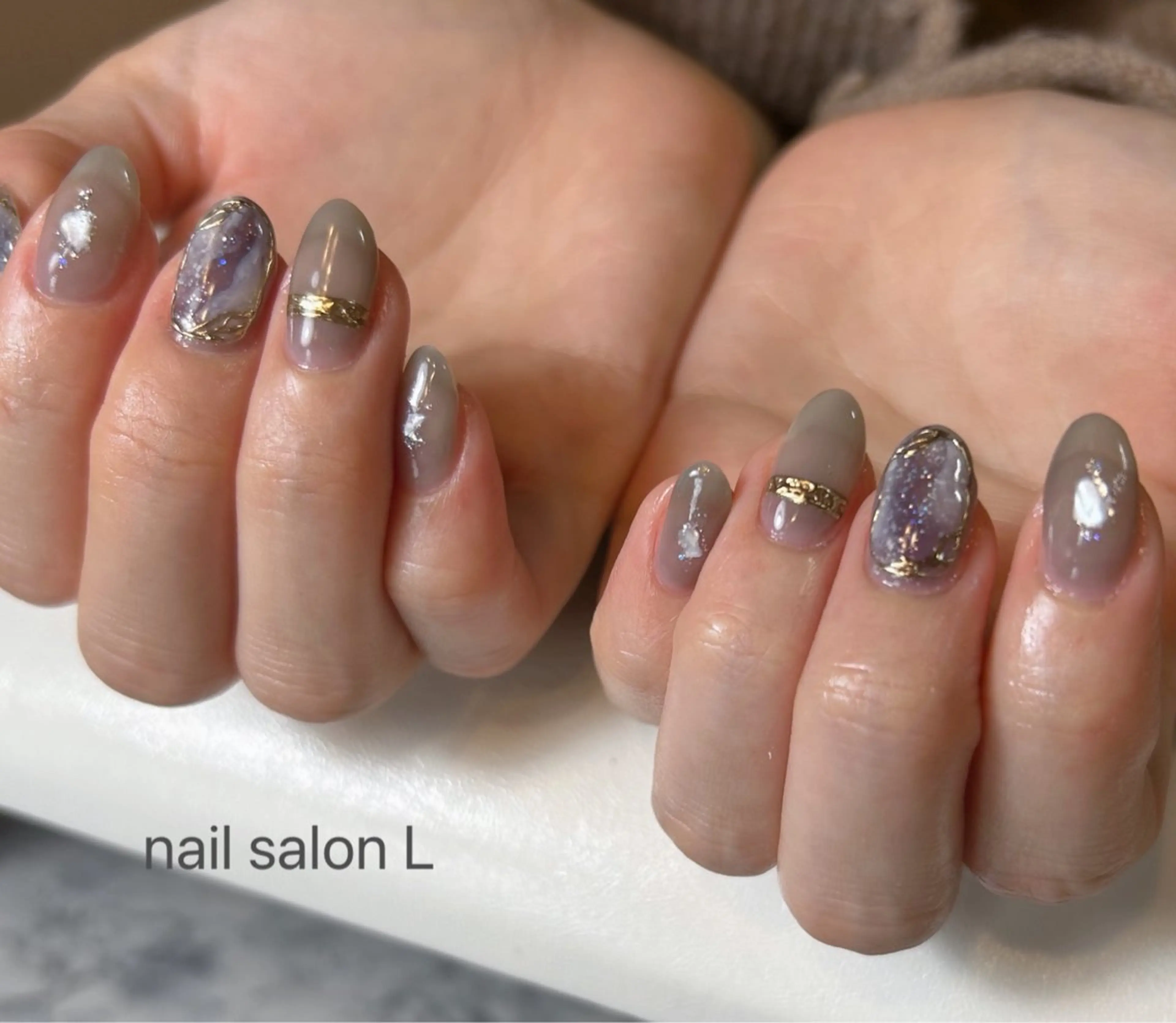 ネイル ニュアンスネイル ハンドネイル 吉川市 ネイルサロンLのネイルデザイン