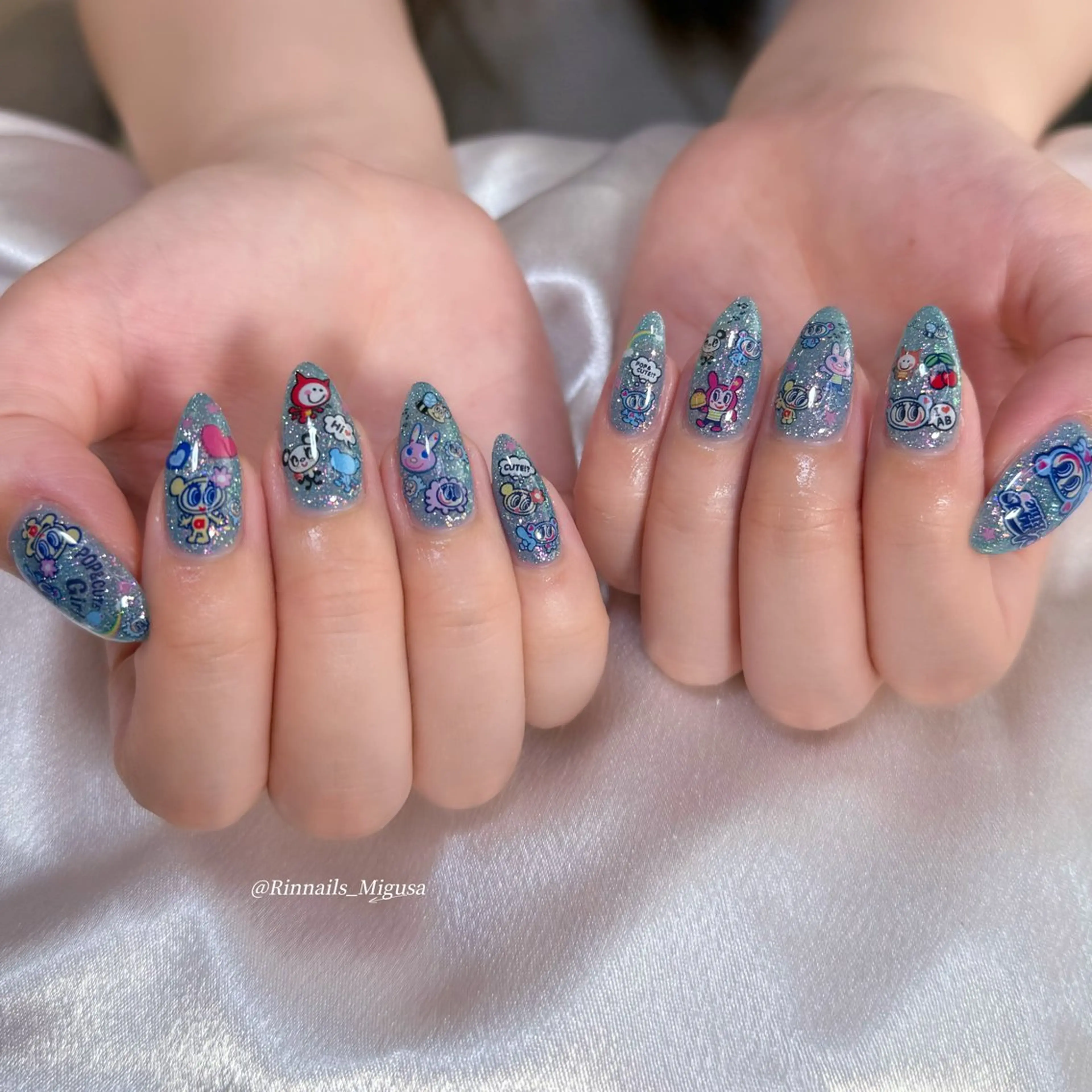 ミディアム ハンドネイル RIN NAILS ᥫ᭡Migusaのネイルデザイン