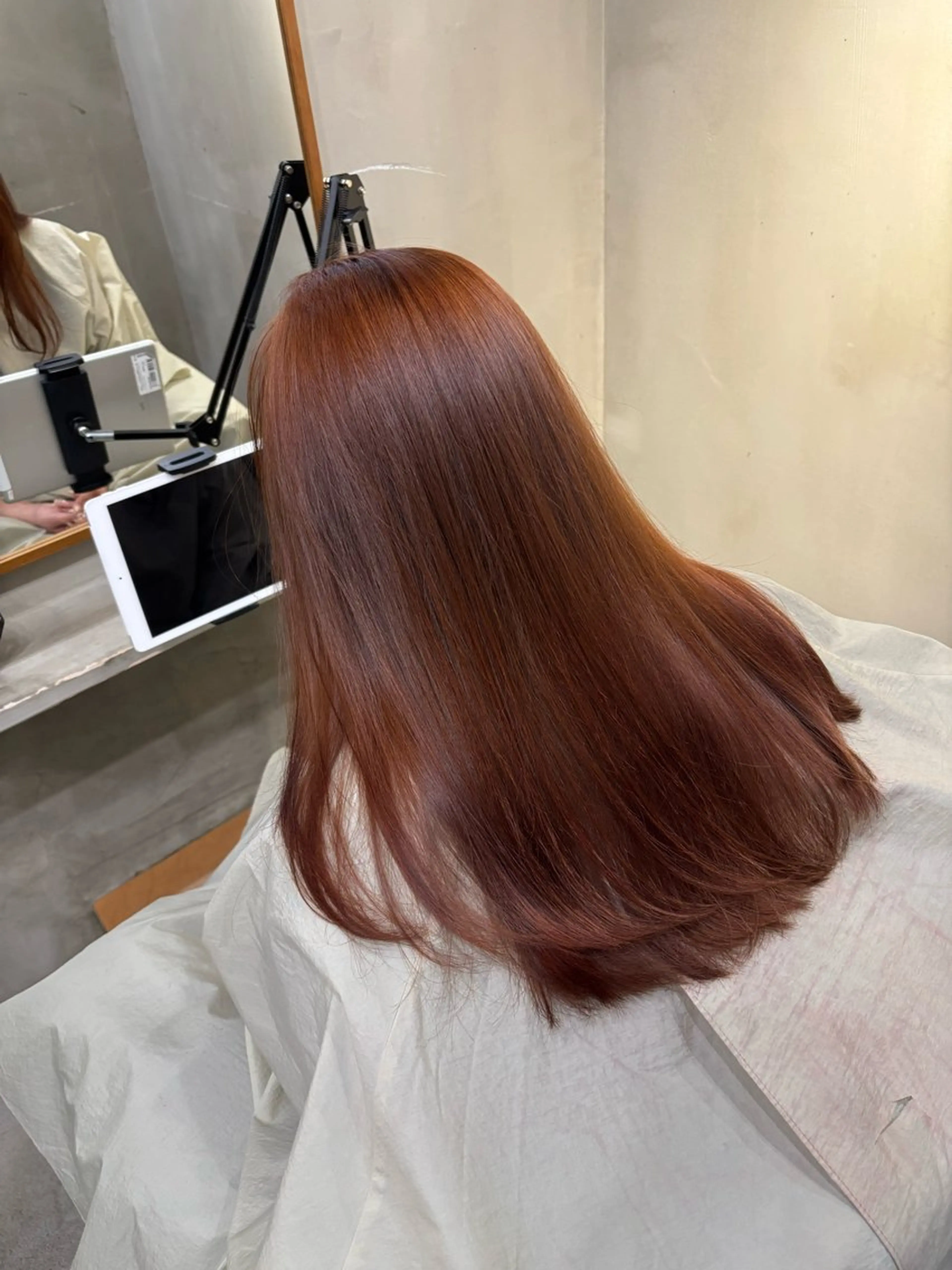 ロング カラー ブリーチ ブラウンカラー ダブルカラー ブリーチなしカラー オレンジ ヘアカラー 中園康 /カラー/ブリーチのヘアスタイル