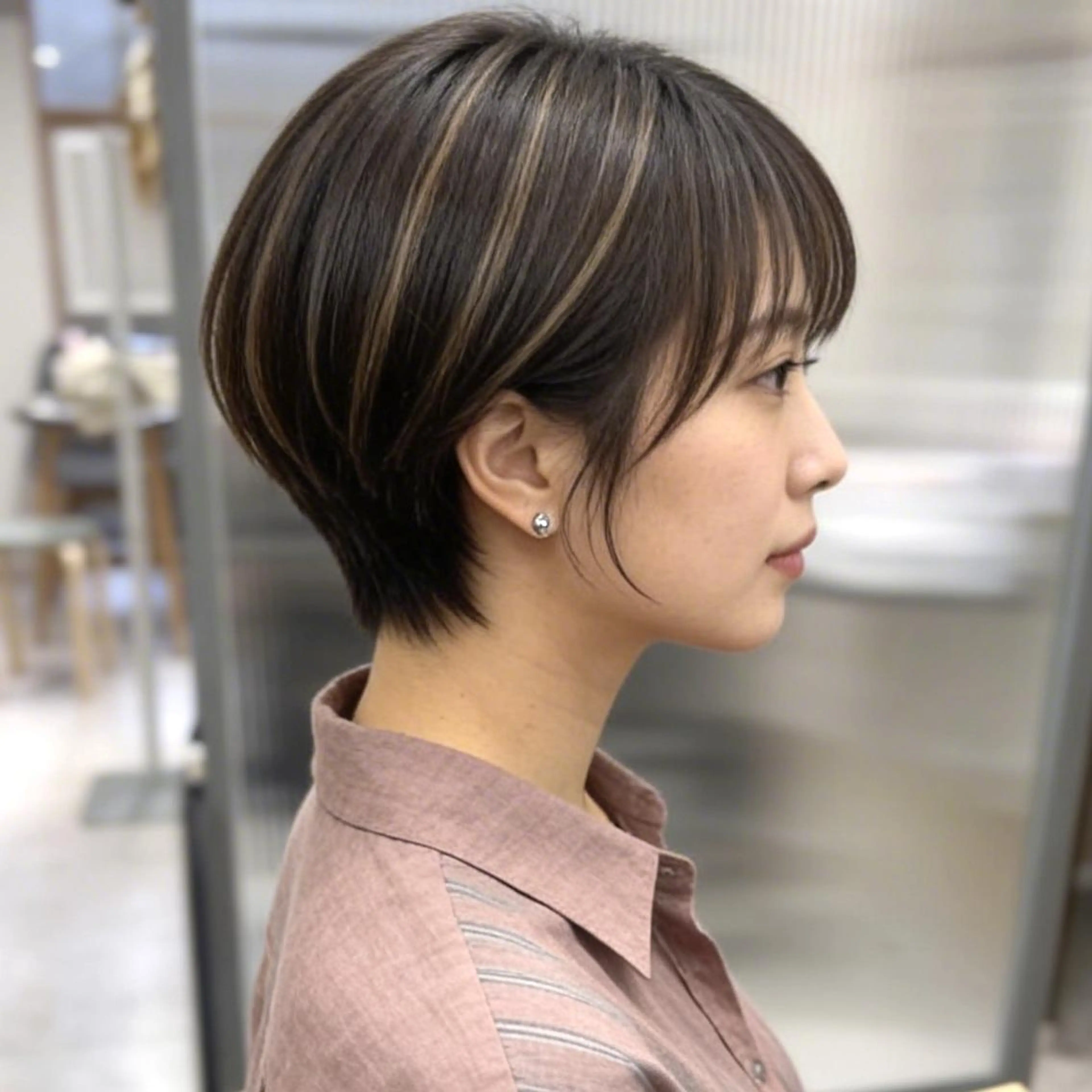 ショート ショートボブ 丸みショート ボブ 似合わせカット ショートヘア カット ヘアカラー トリートメント ショート/透明感/ 髪質改善/chinaのヘアスタイル