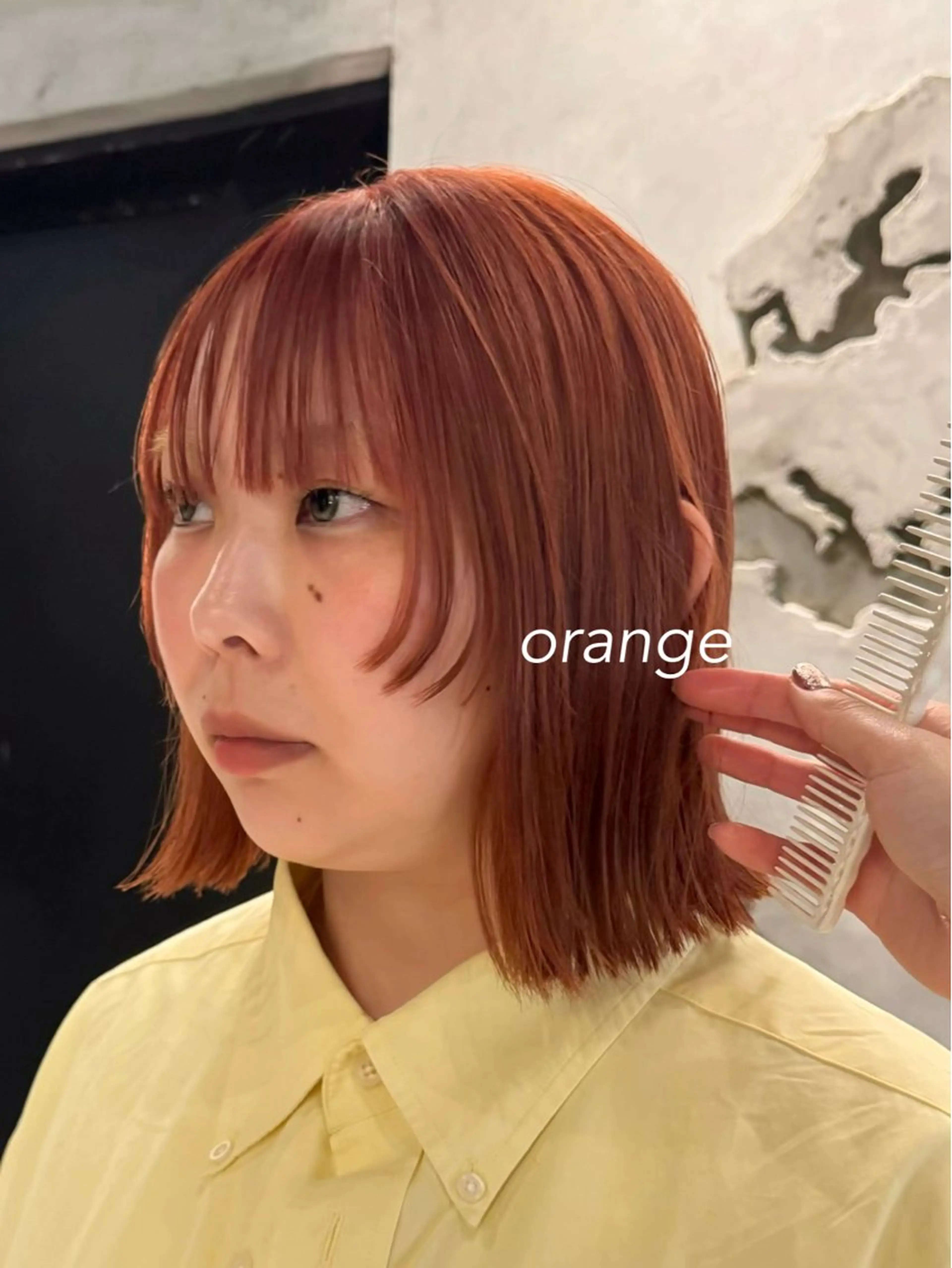 ミディアム カラー ヘアアレンジ ブリーチ ダブルカラー ブリーチなしカラー ボブ 顔周りカット×透明感 カラー💫AINAのヘアスタイル