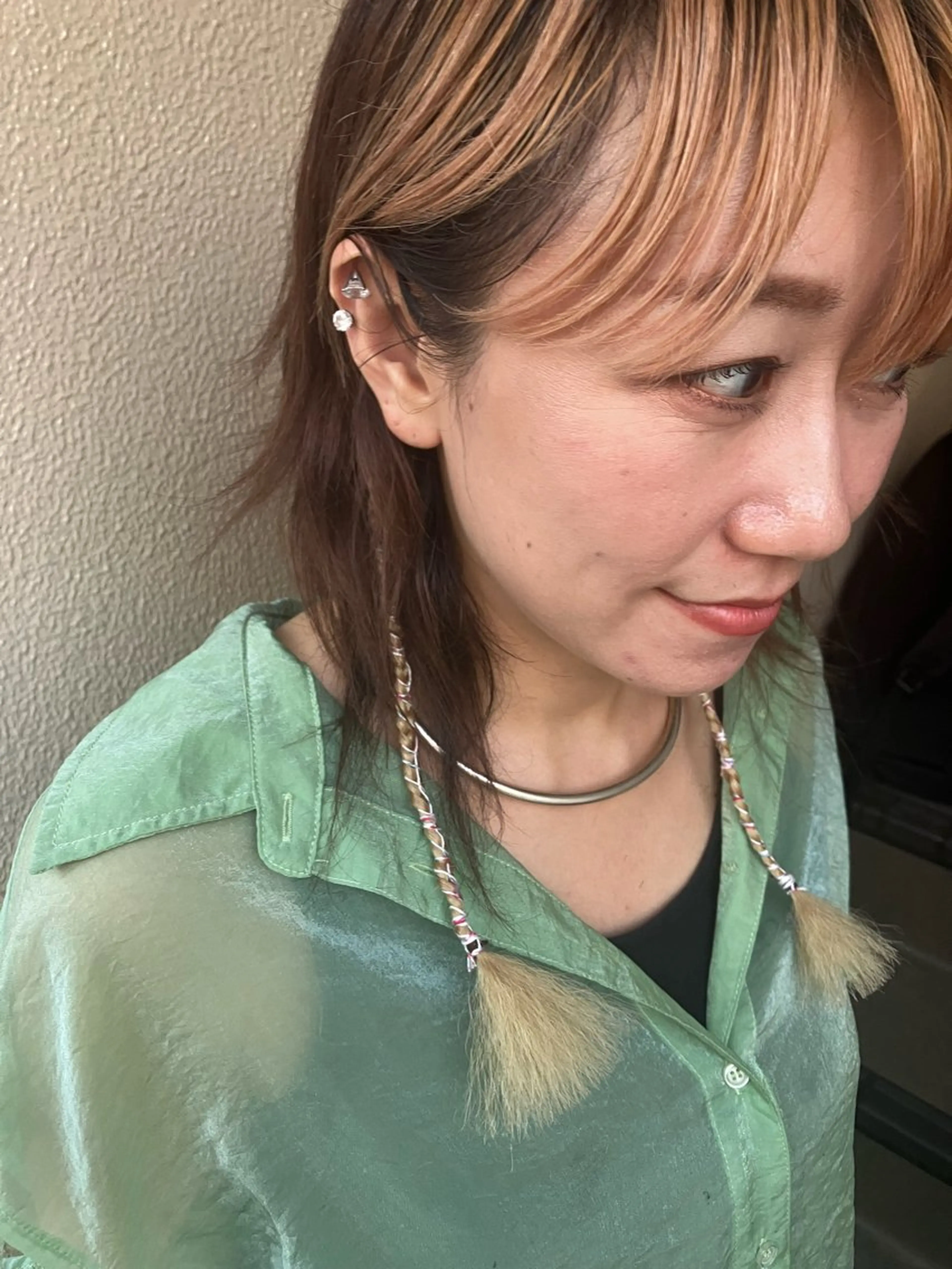 ミディアム 韓国エクステ／羽エク ダブルスキル💛のヘアスタイル