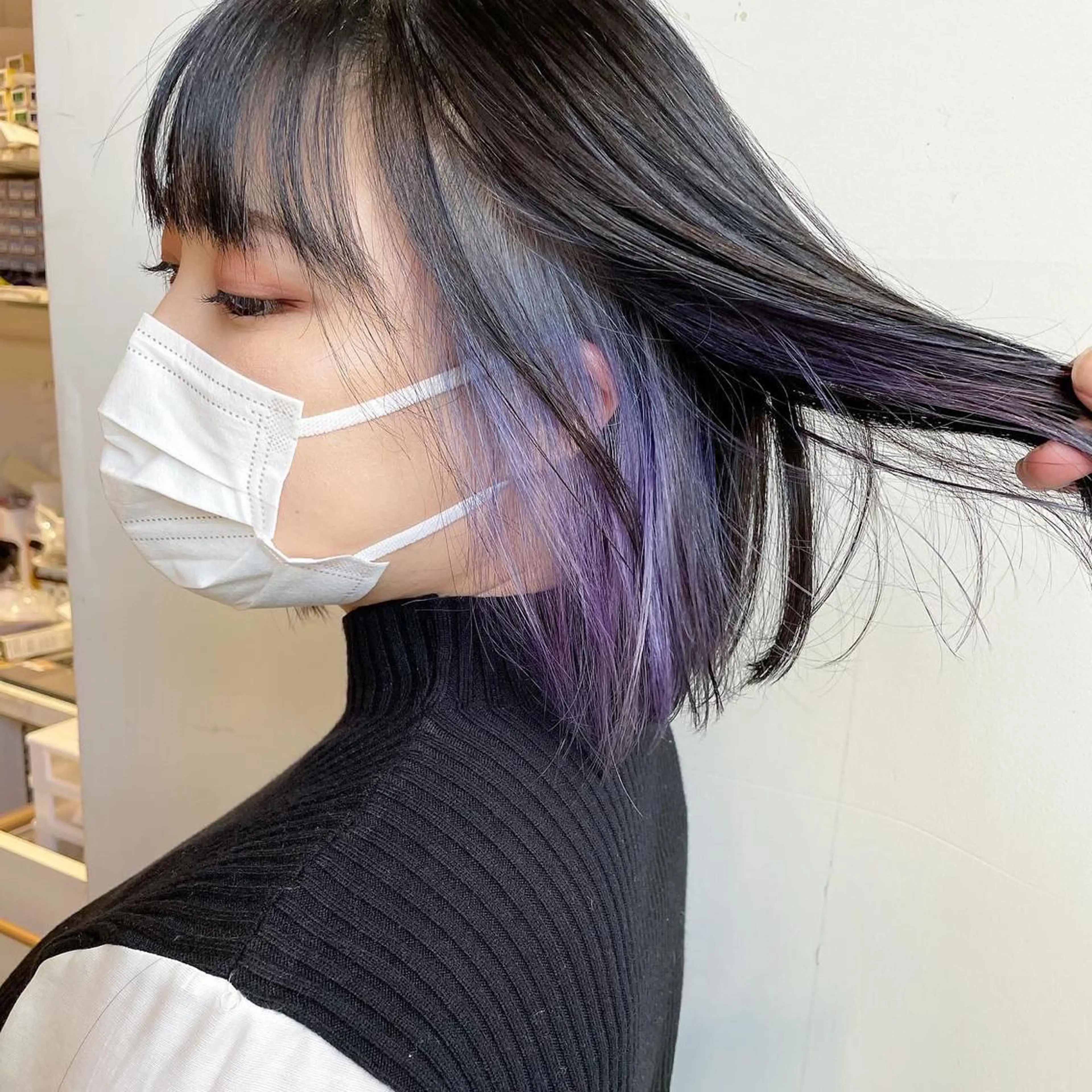 ミディアム カラー グレージュ ボブ ヘアカラー トリートメント レイヤー専門家 ダブルカラー修のヘアスタイル