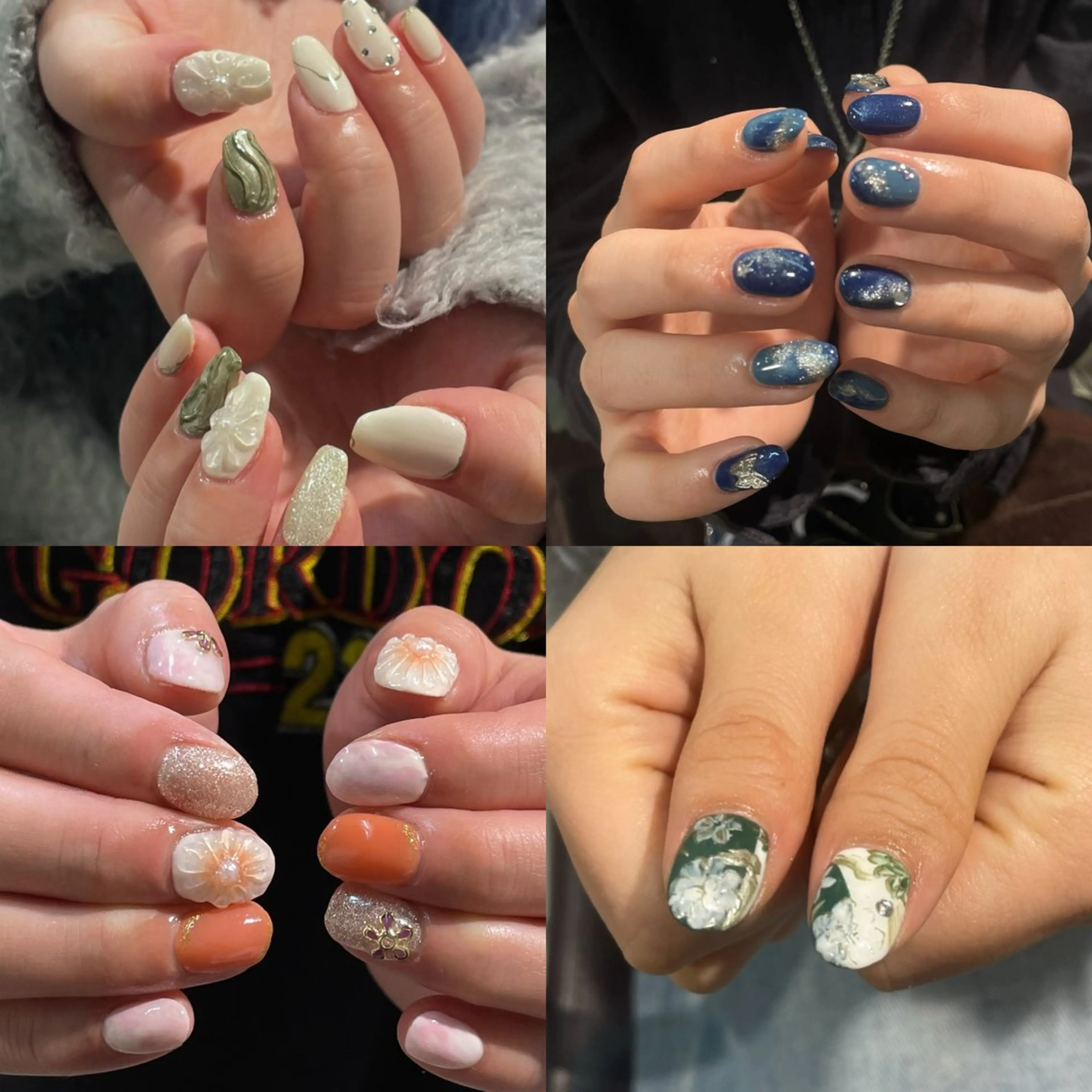 【卒業式nail🌸】振袖に合わせたデザイン提案👘（パーツ付け放題❗️オフ¥1500/長さだし1本¥400）ミニモ学割の写真