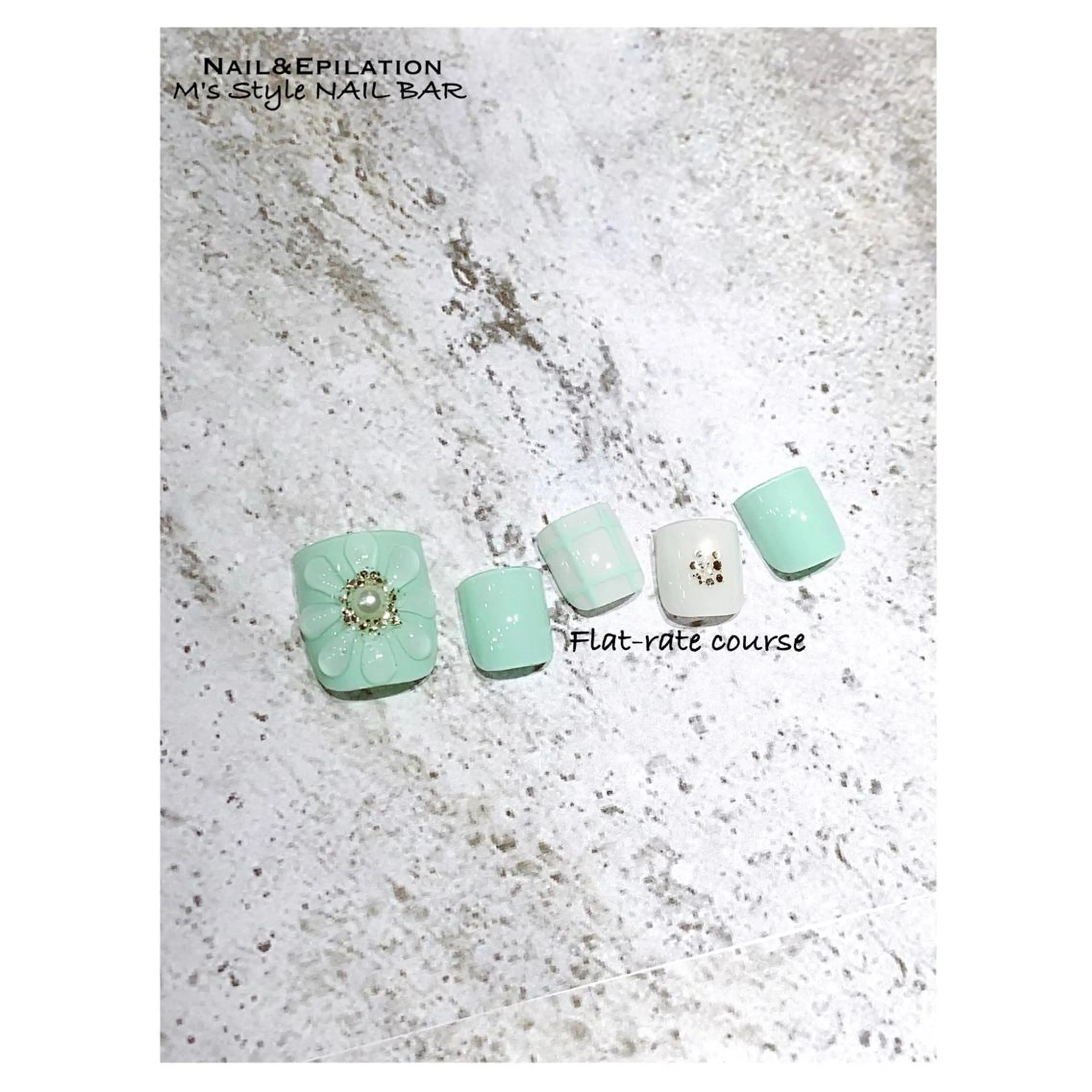 ネイル アートネイル 成人式 入学式 長さ出し フラワーネイル フットネイル M's Style NAIL BARのネイルデザイン