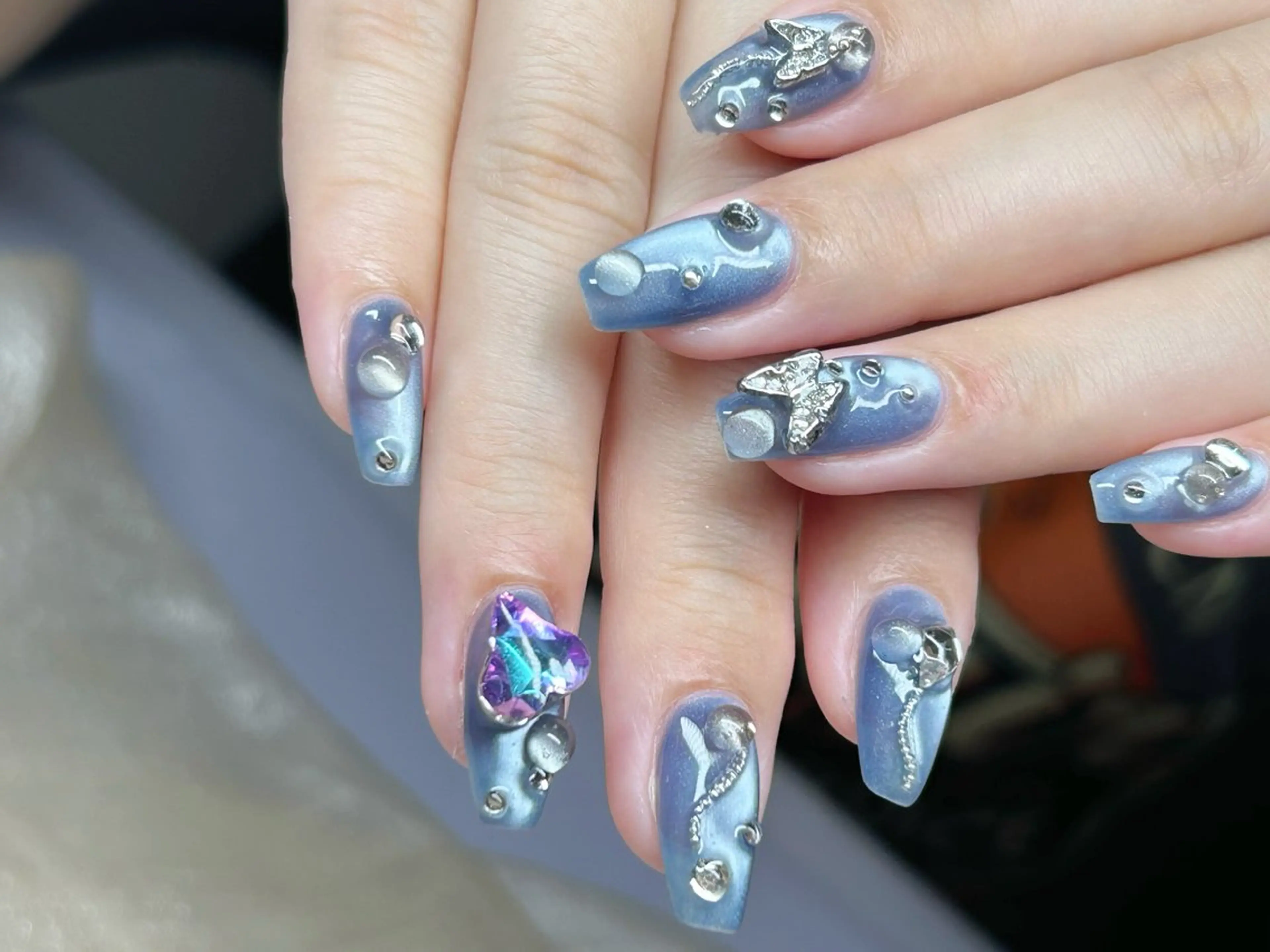 ネイル アートネイル チークネイル 成人式 入学式 長さ出し ハンドネイル Lino Nailのネイルデザイン