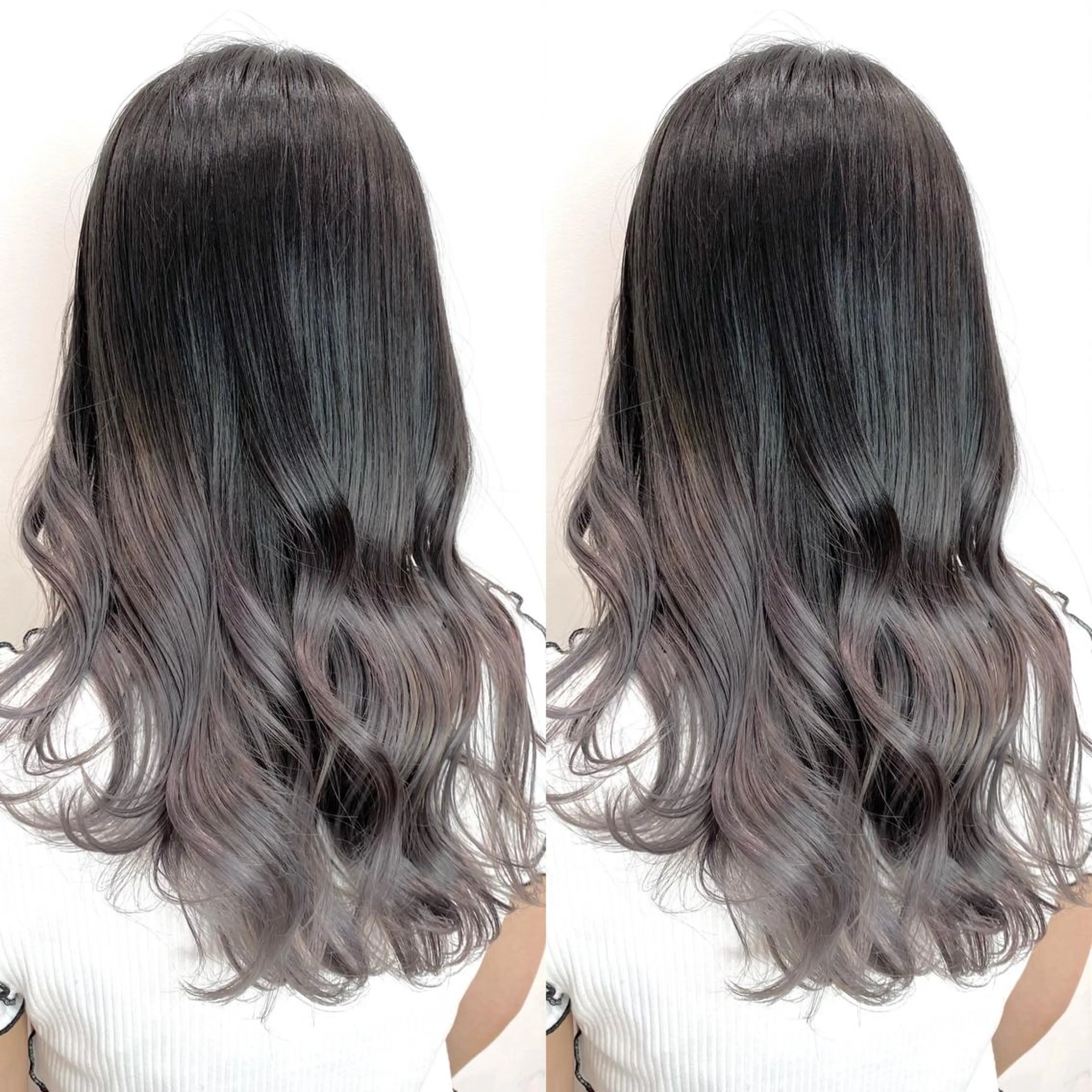 セミロング カラー 🌙HIZUKI🌙 ハイトーン 艶髪のヘアスタイル