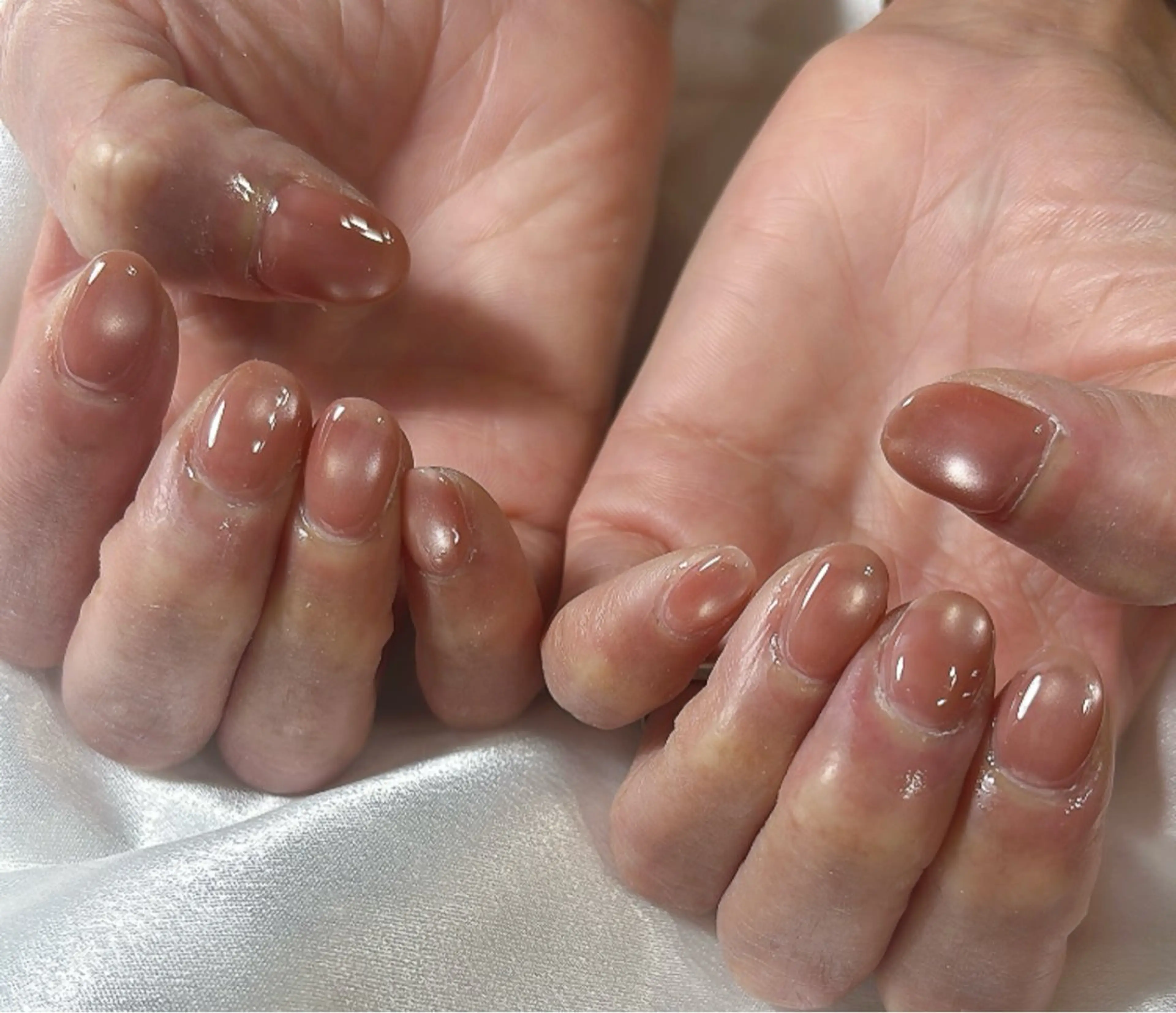 ネイル オーロラネイル 桜ネイル フラワーネイル フットネイル フレンチネイル ハンドネイル kikinail 溝の口のネイルデザイン