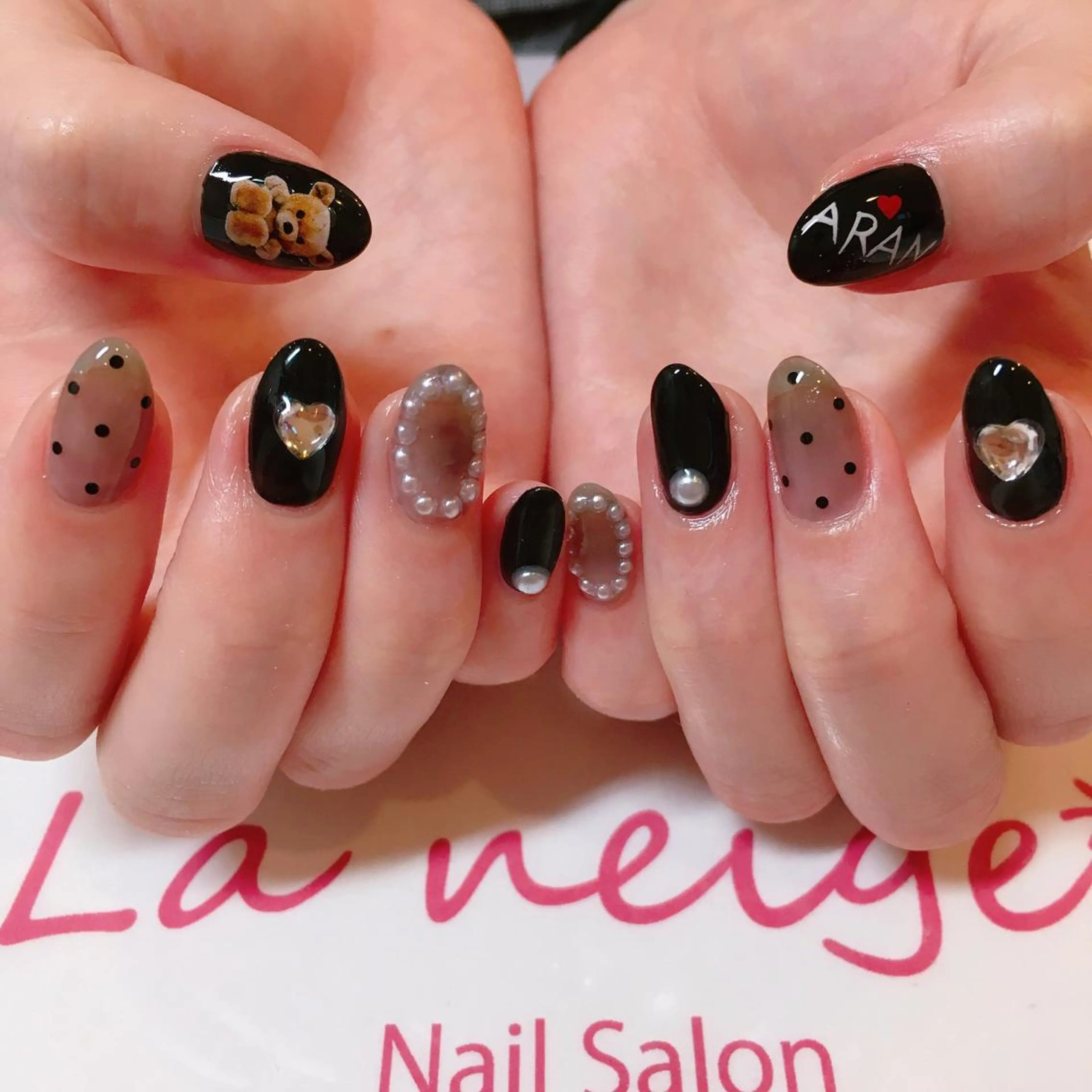 ネイル ハート La neige* yuki 🐩🌙のネイルデザイン
