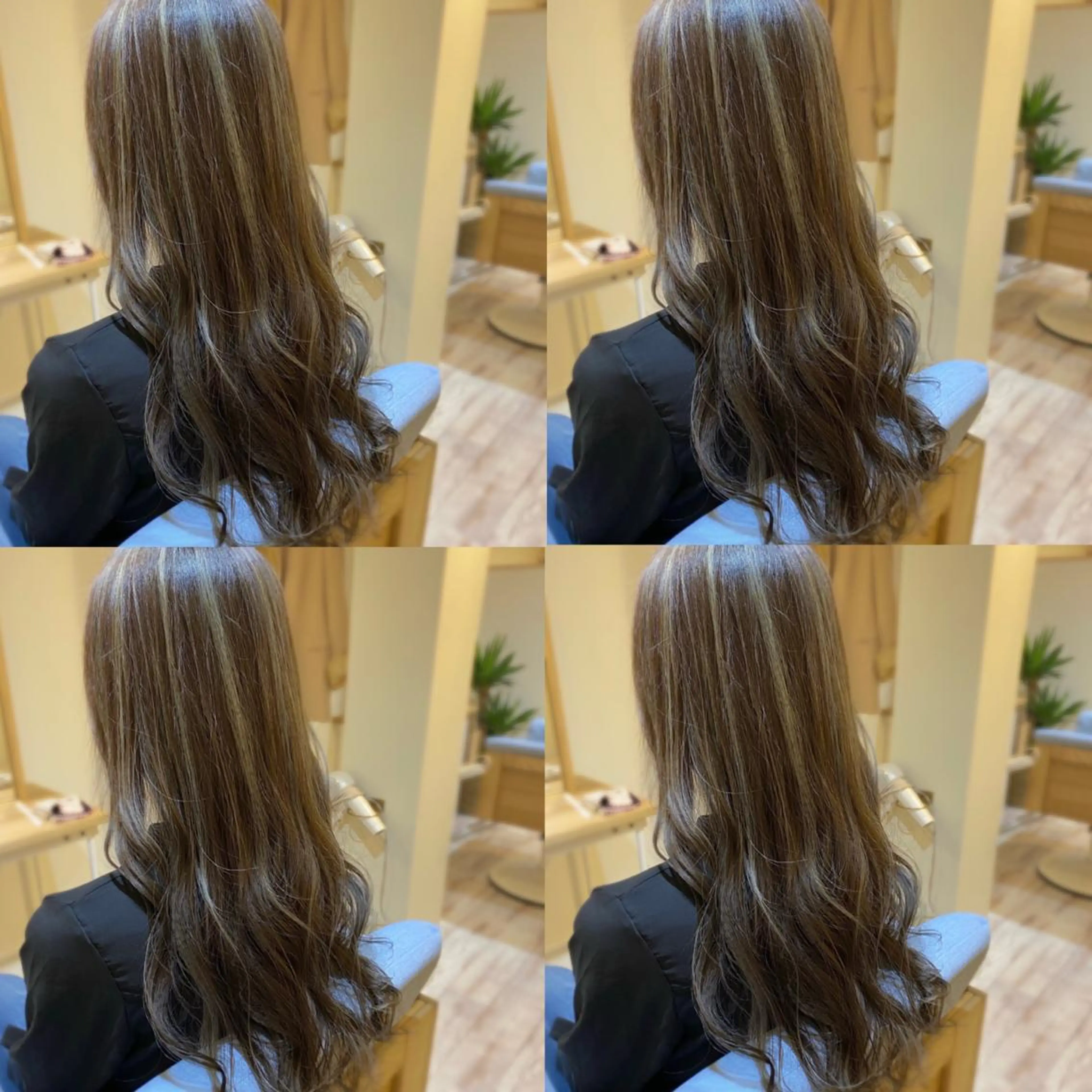 ロング カラー 金島 青のヘアスタイル